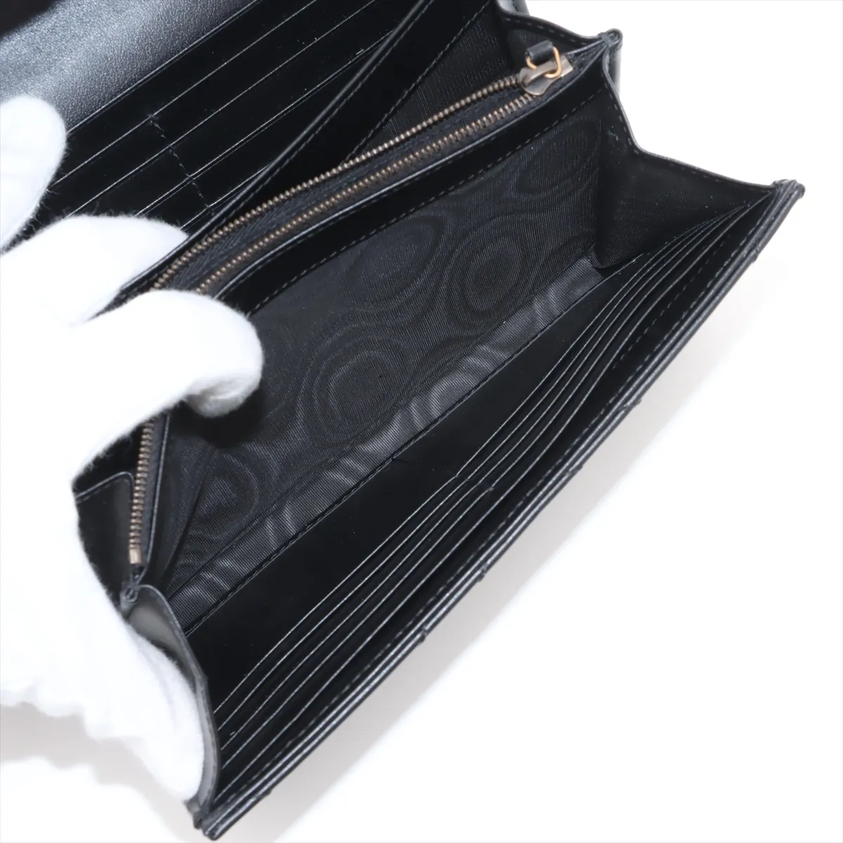 GG Marmont Leather Chain Wallet Black 474575 — view 9