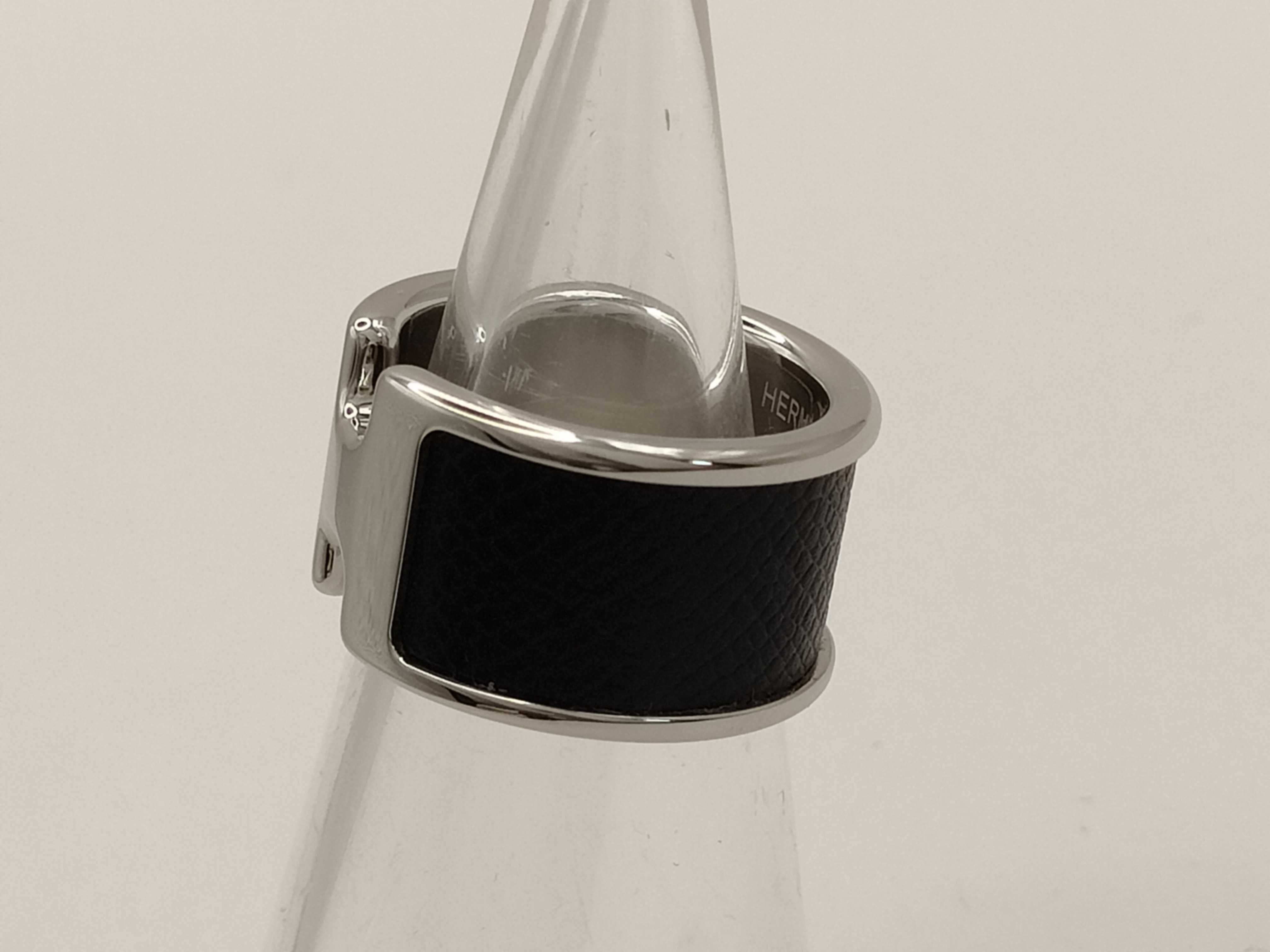 Olympe Ring GM Olympe Ring Metal Veau Madame Black x Silver Ring — view 2