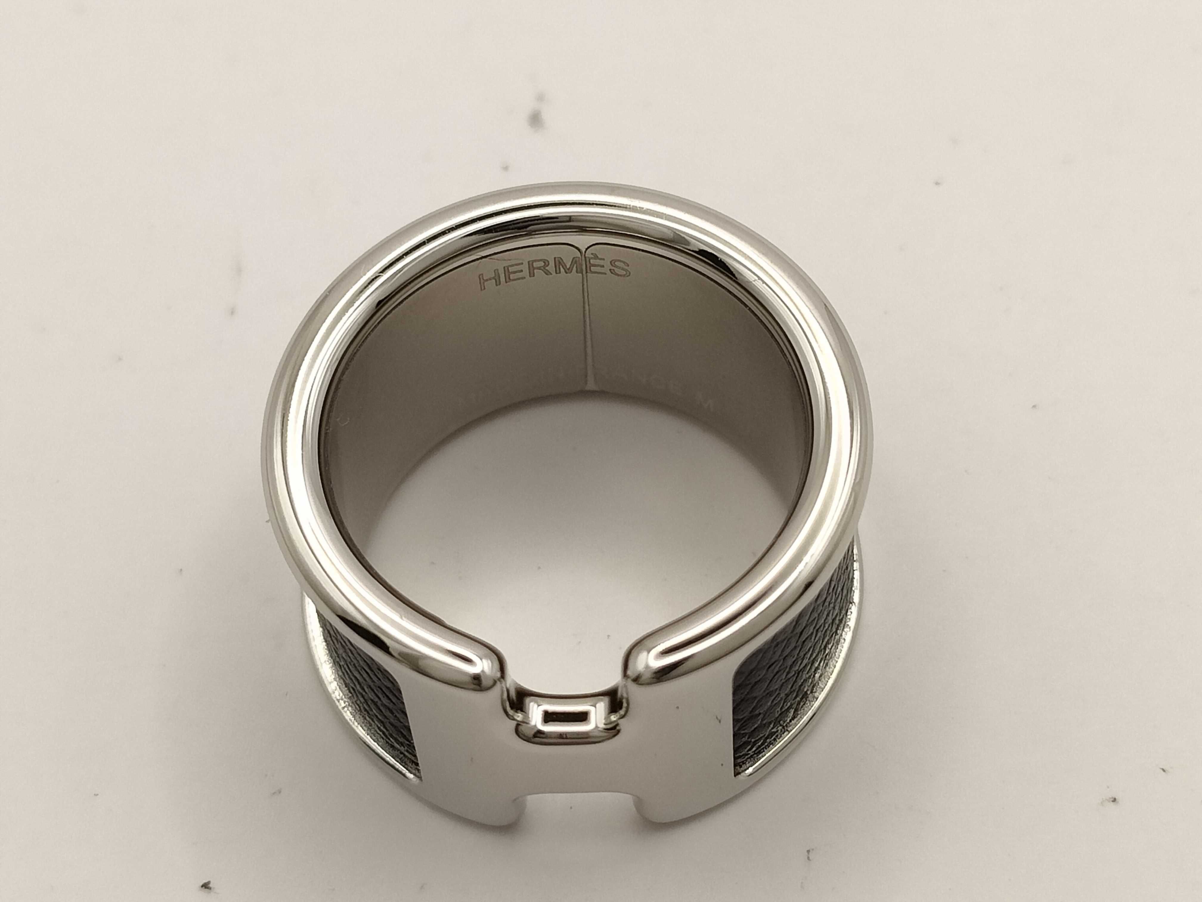 Olympe Ring GM Olympe Ring Metal Veau Madame Black x Silver Ring — view 5