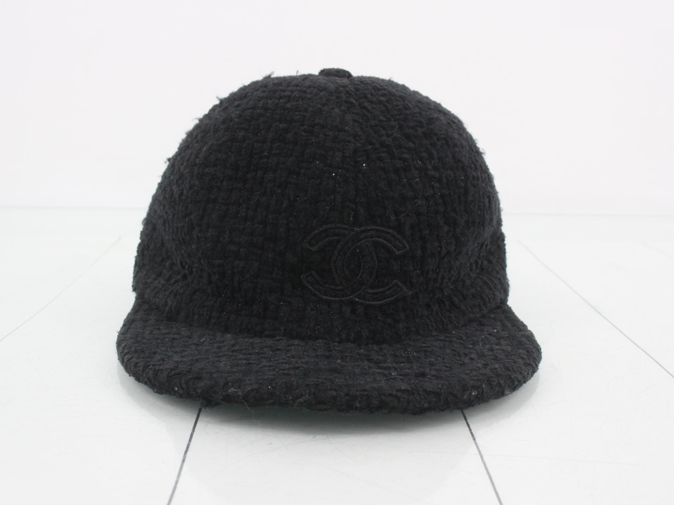 Coco Mark Cap, Size M, Cotton x Wool x Silk, Black