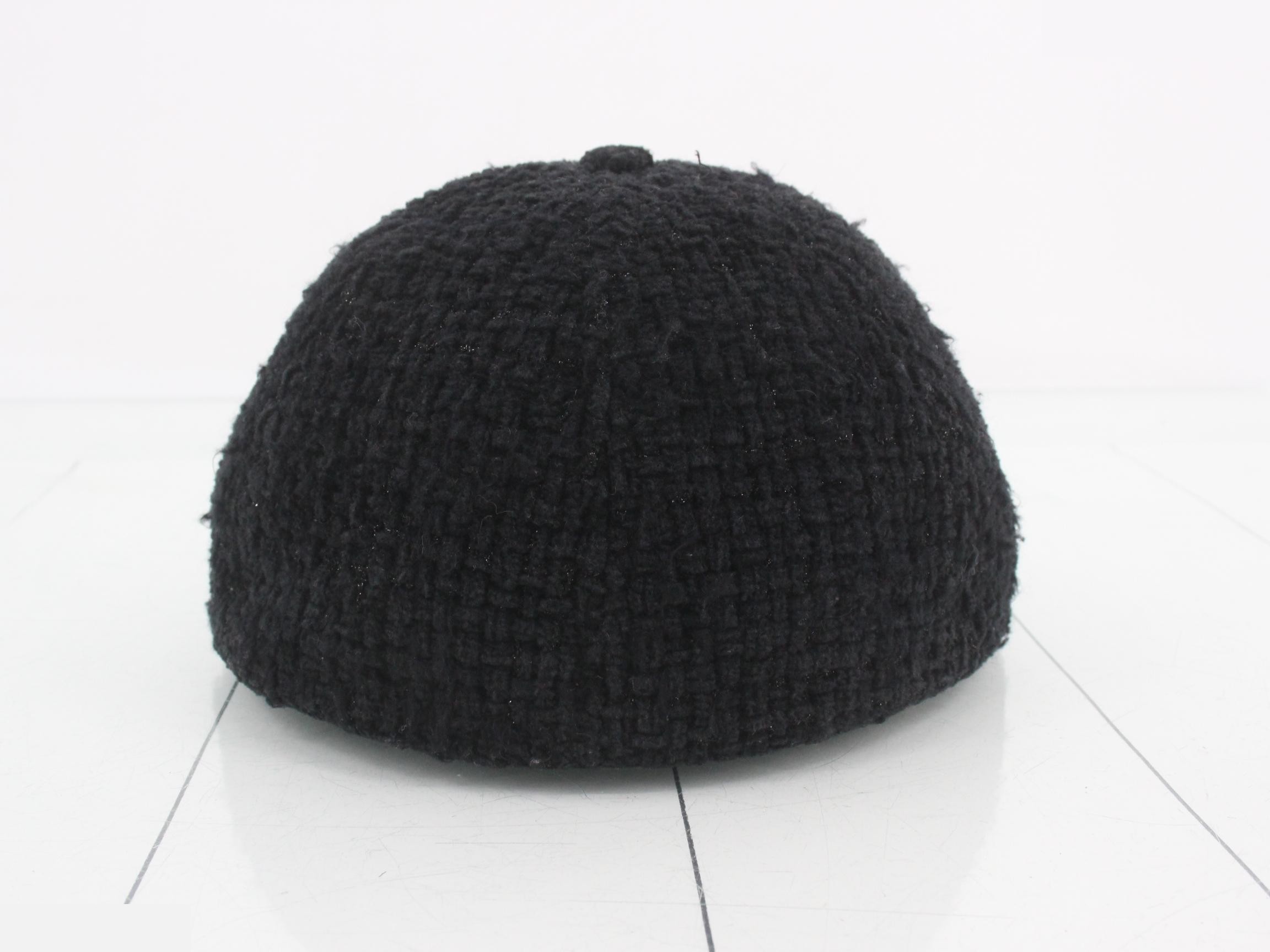 Coco Mark Cap, Size M, Cotton x Wool x Silk, Black — view 2