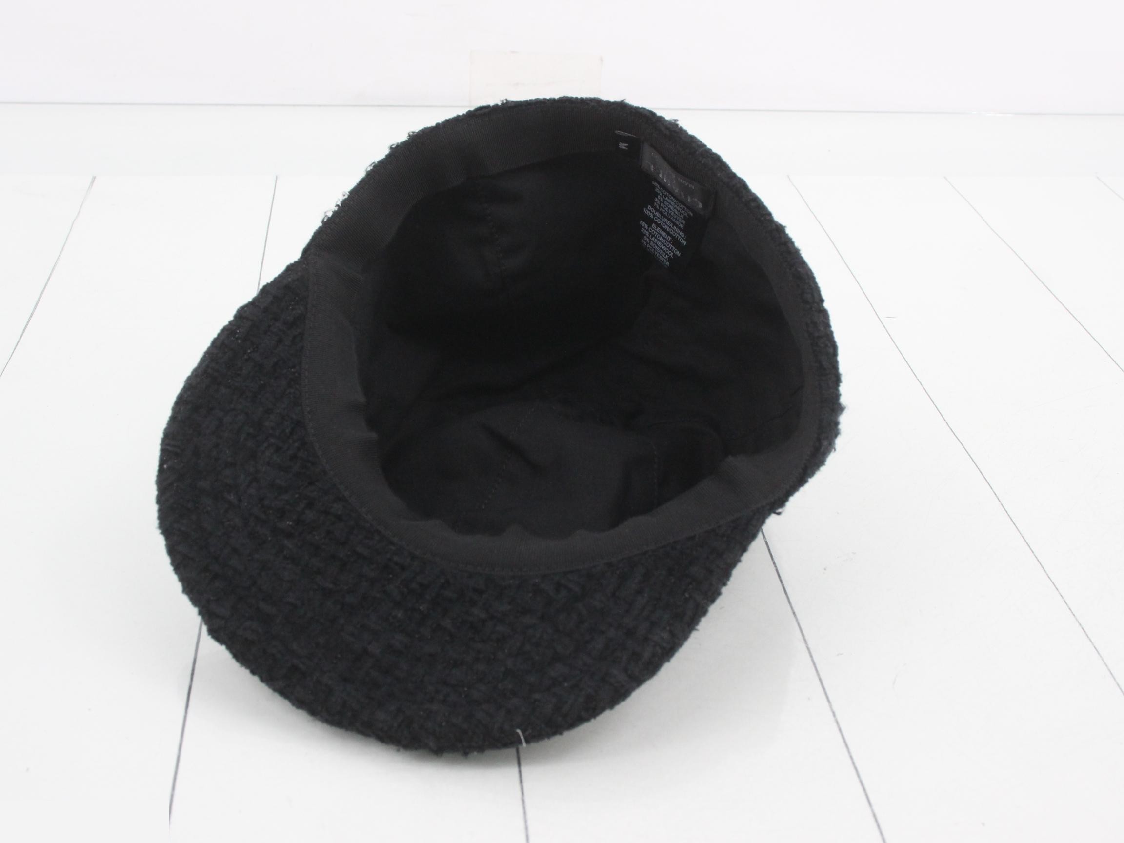 Coco Mark Cap, Size M, Cotton x Wool x Silk, Black — view 3