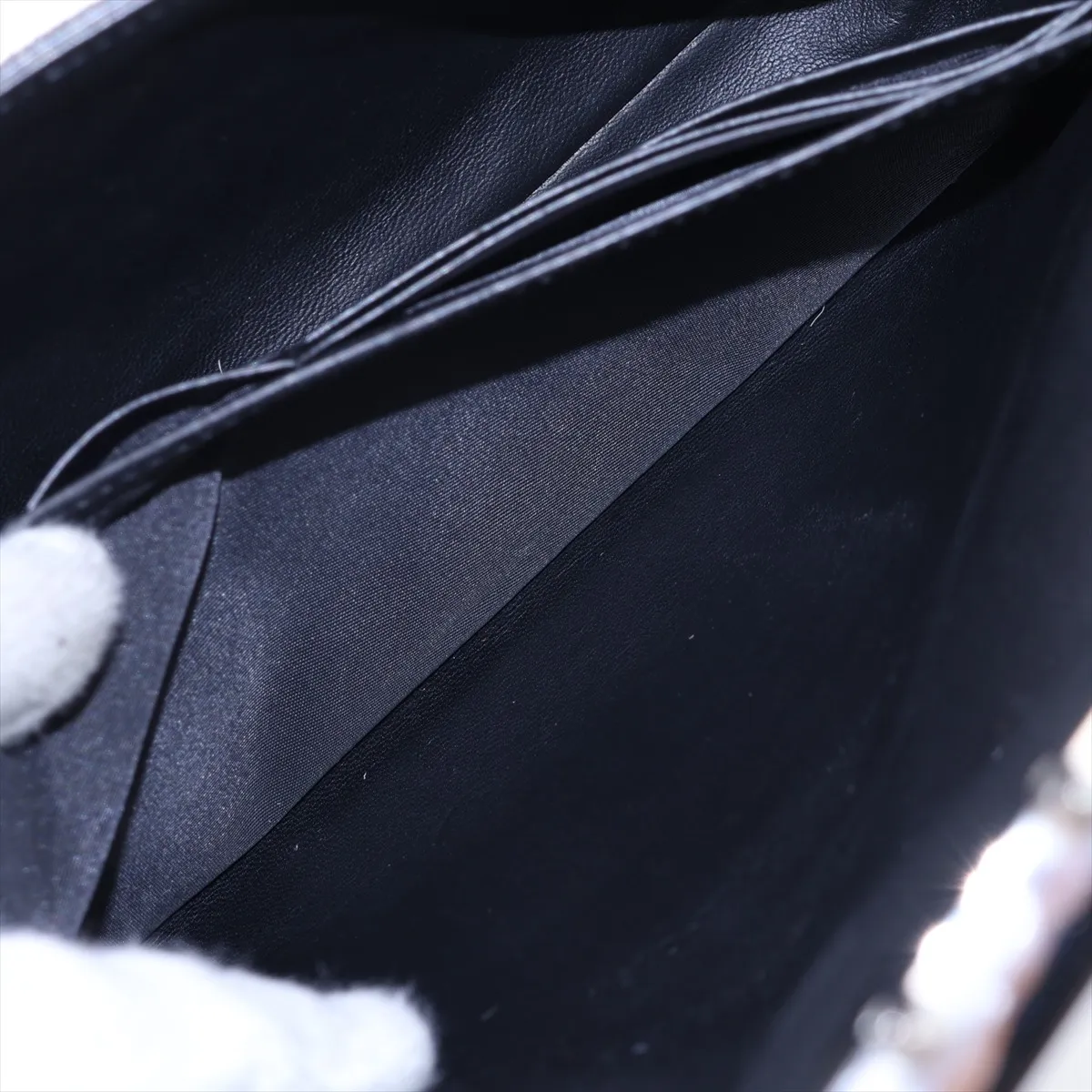 Calf Hair x Leather Chain Shoulder Bag Brown x White — view 7