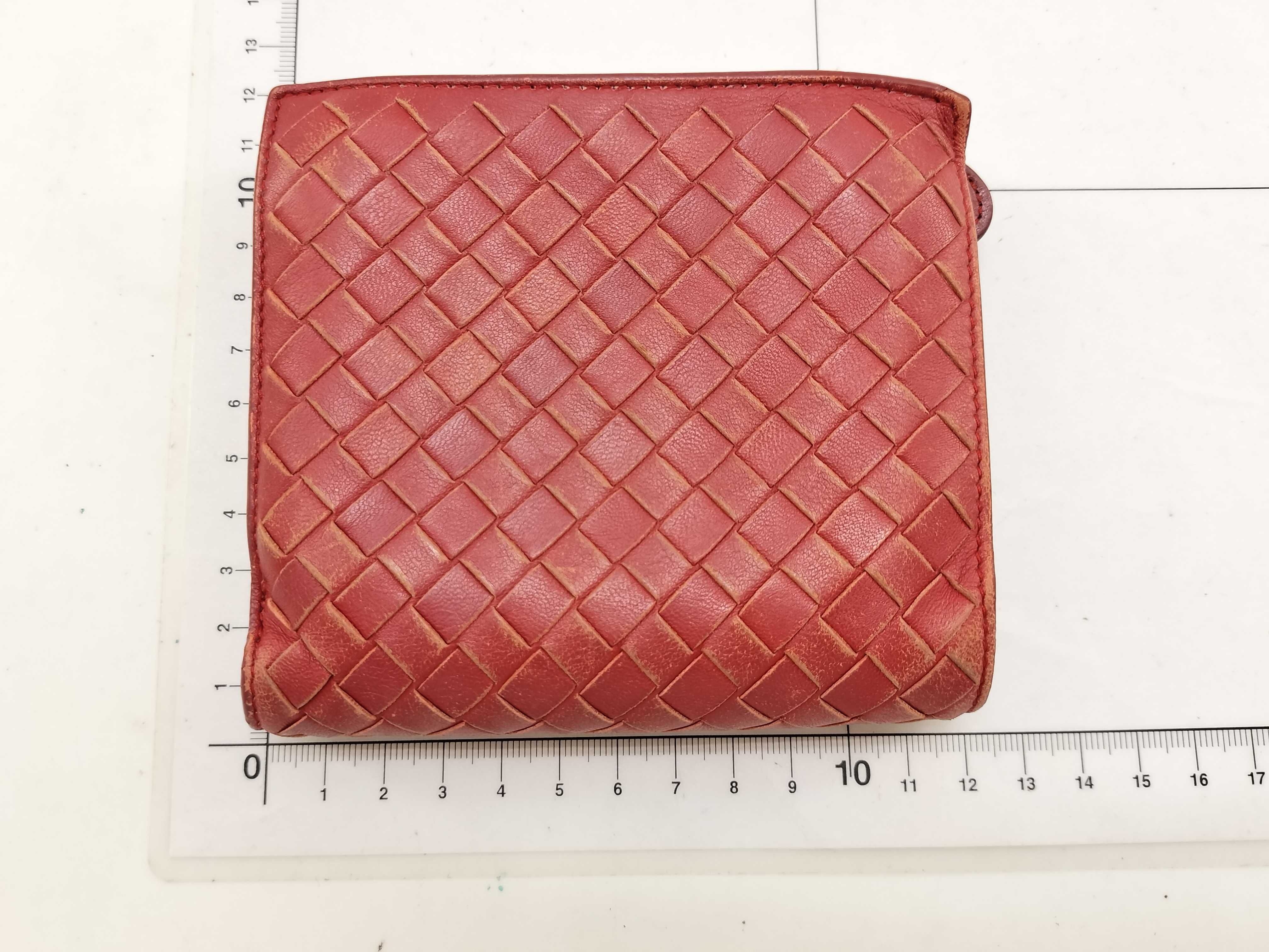 Intrecciato Bi-fold Wallet, Red — view 2