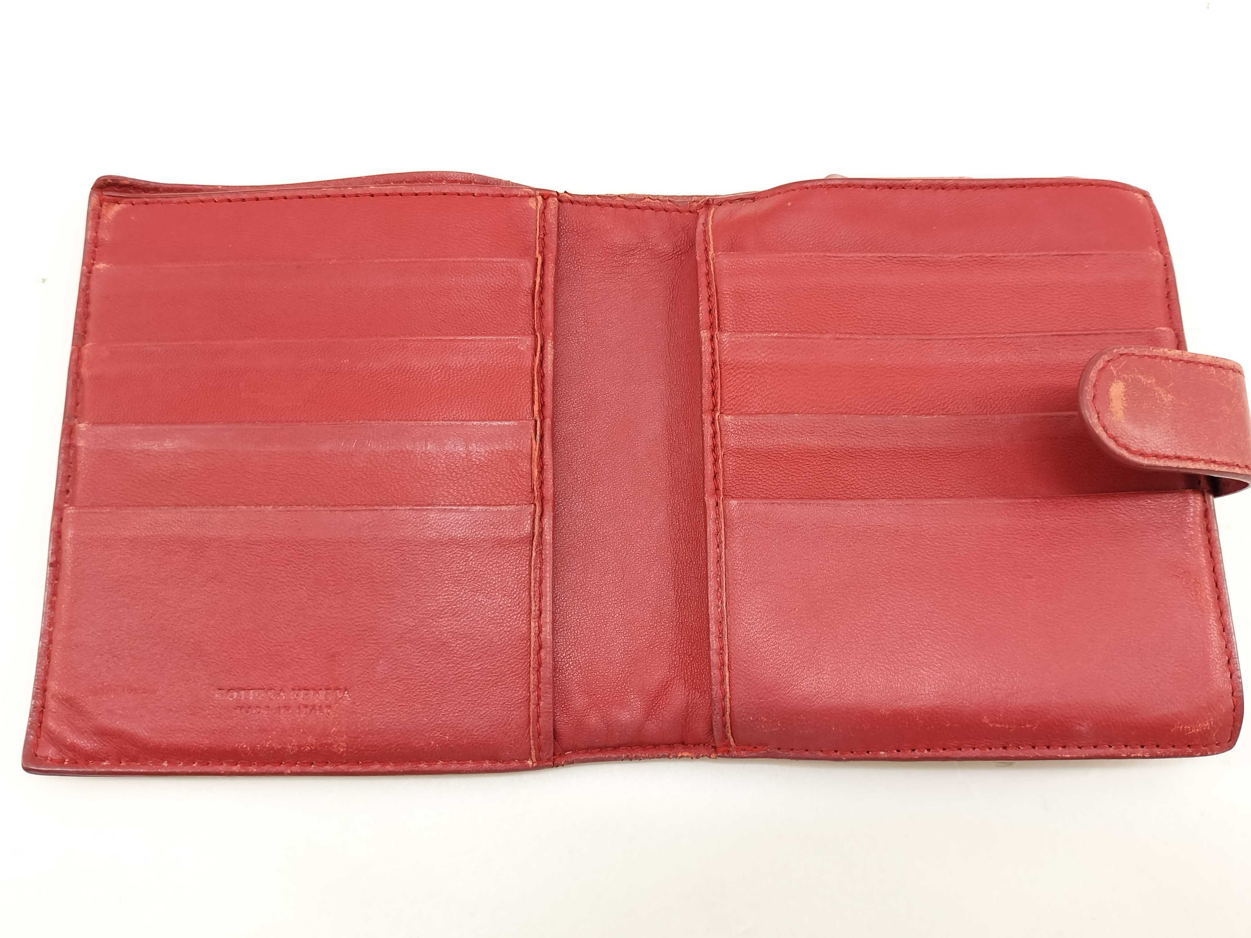 Intrecciato Bi-fold Wallet, Red — view 12