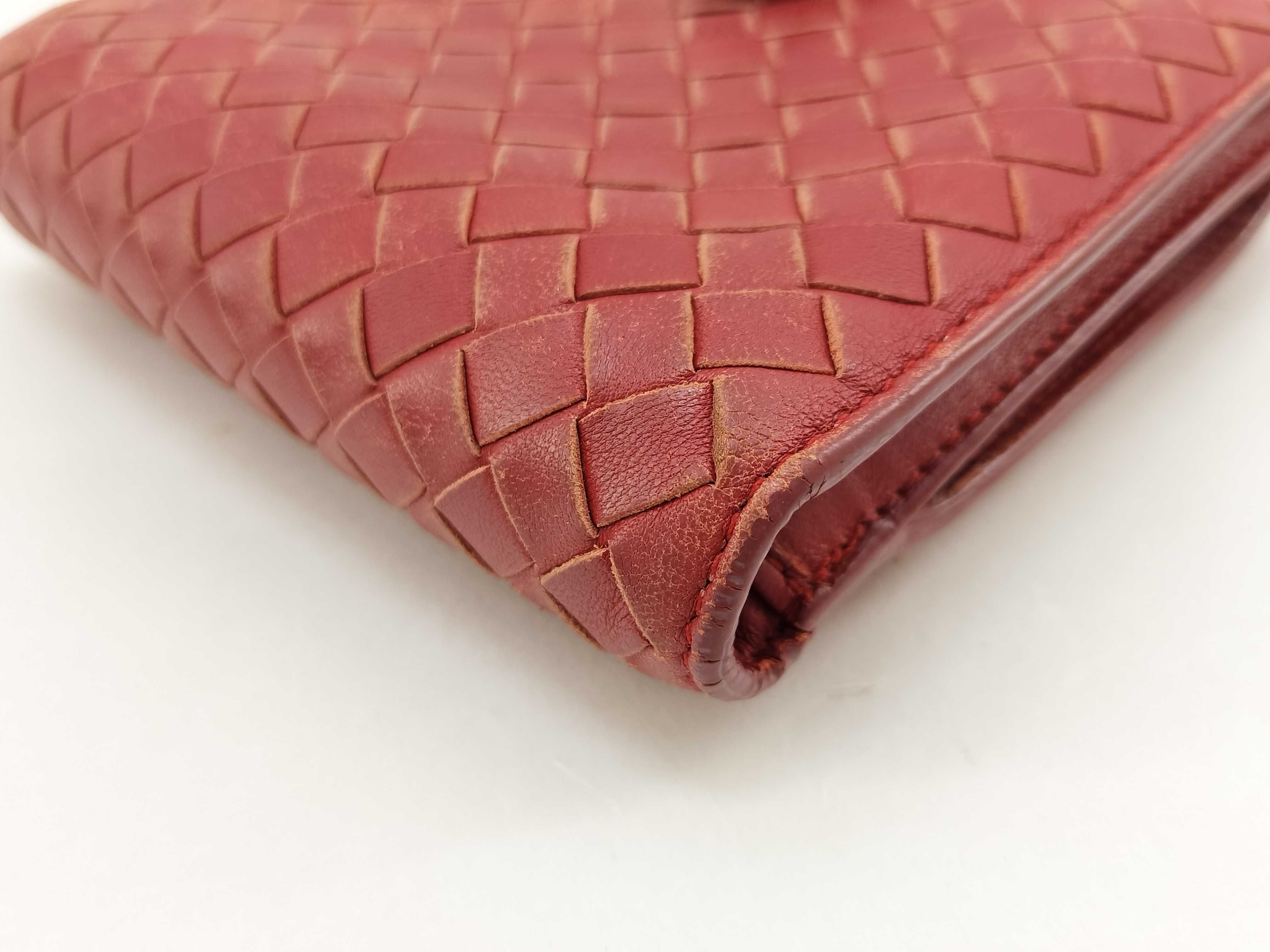Intrecciato Bi-fold Wallet, Red — view 4