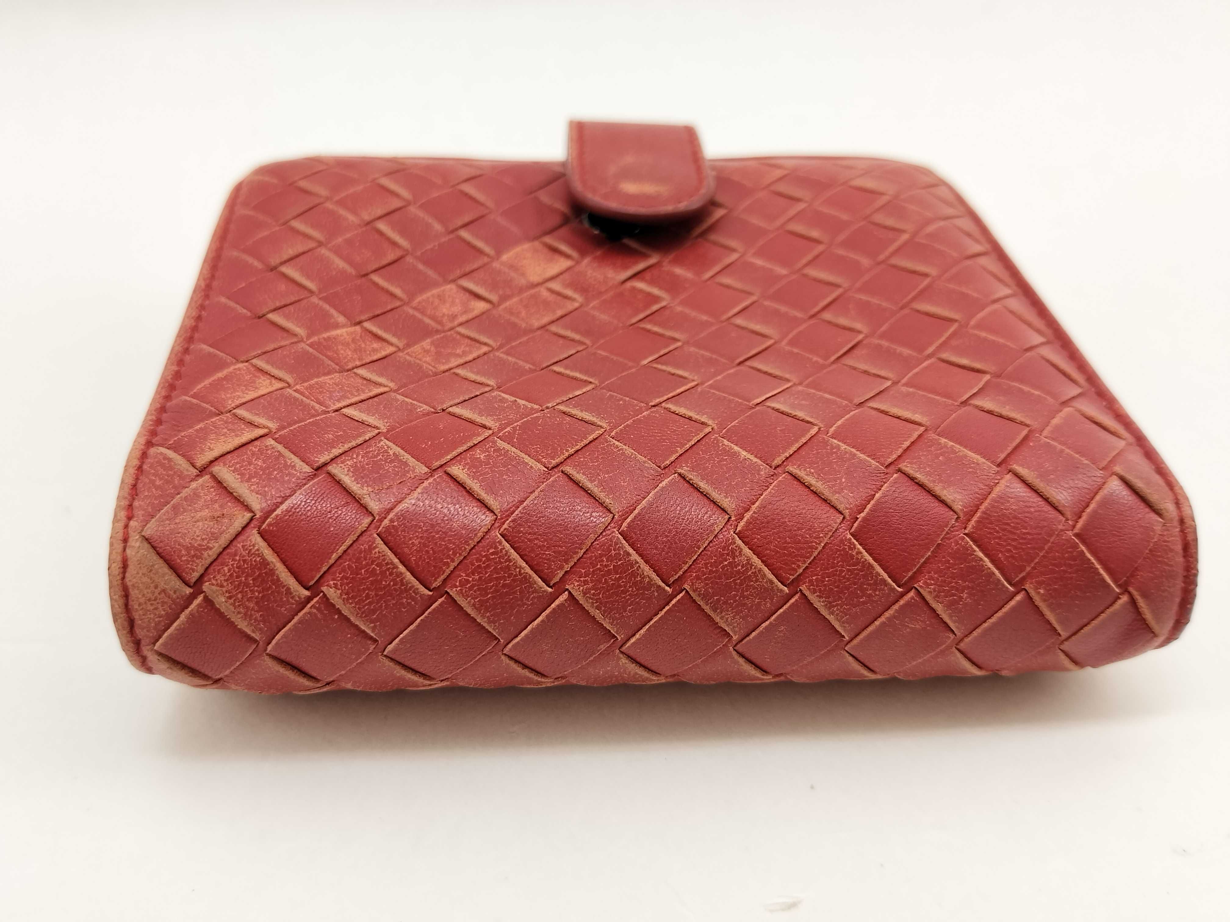 Intrecciato Bi-fold Wallet, Red — view 5