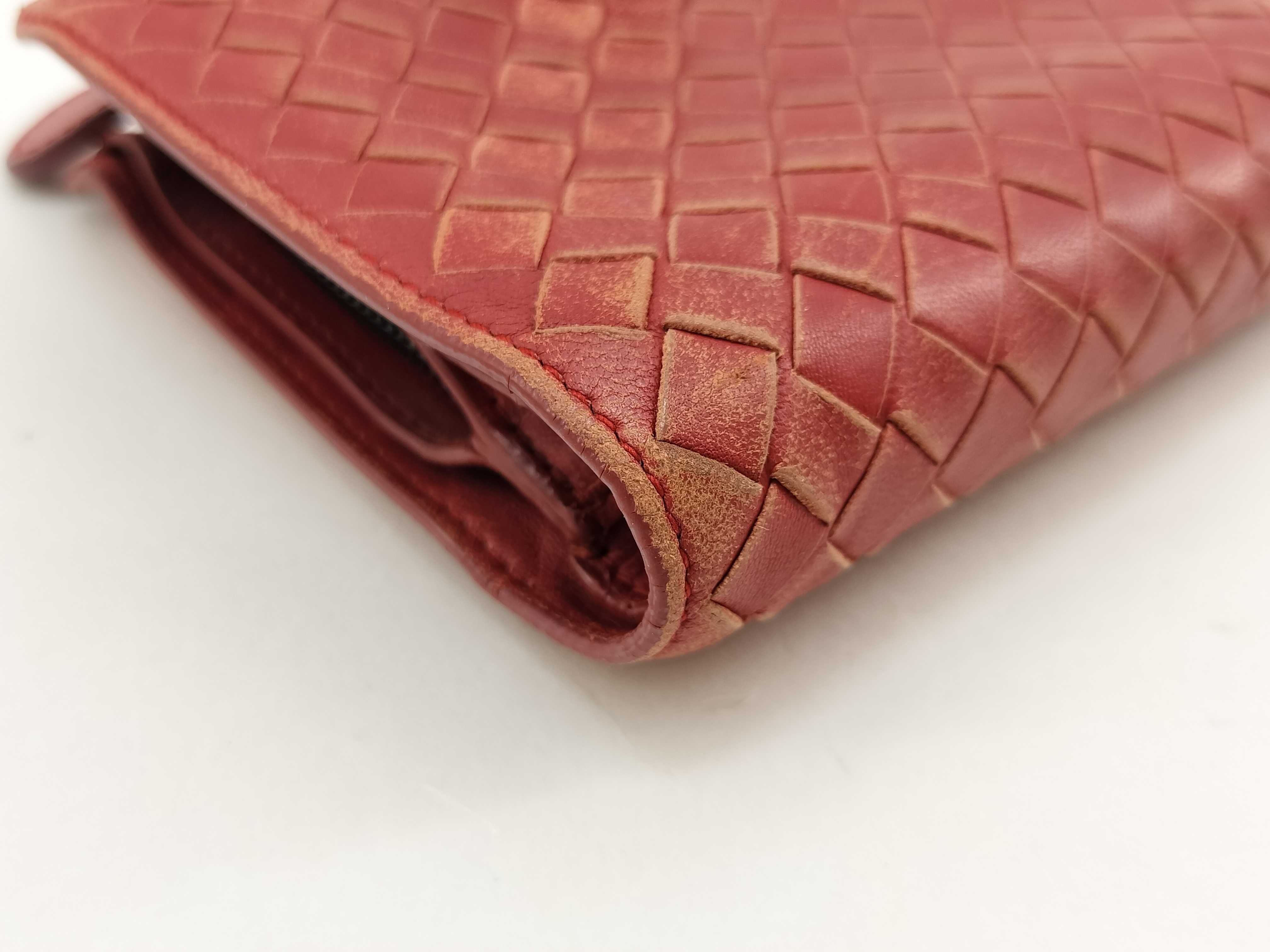 Intrecciato Bi-fold Wallet, Red — view 6