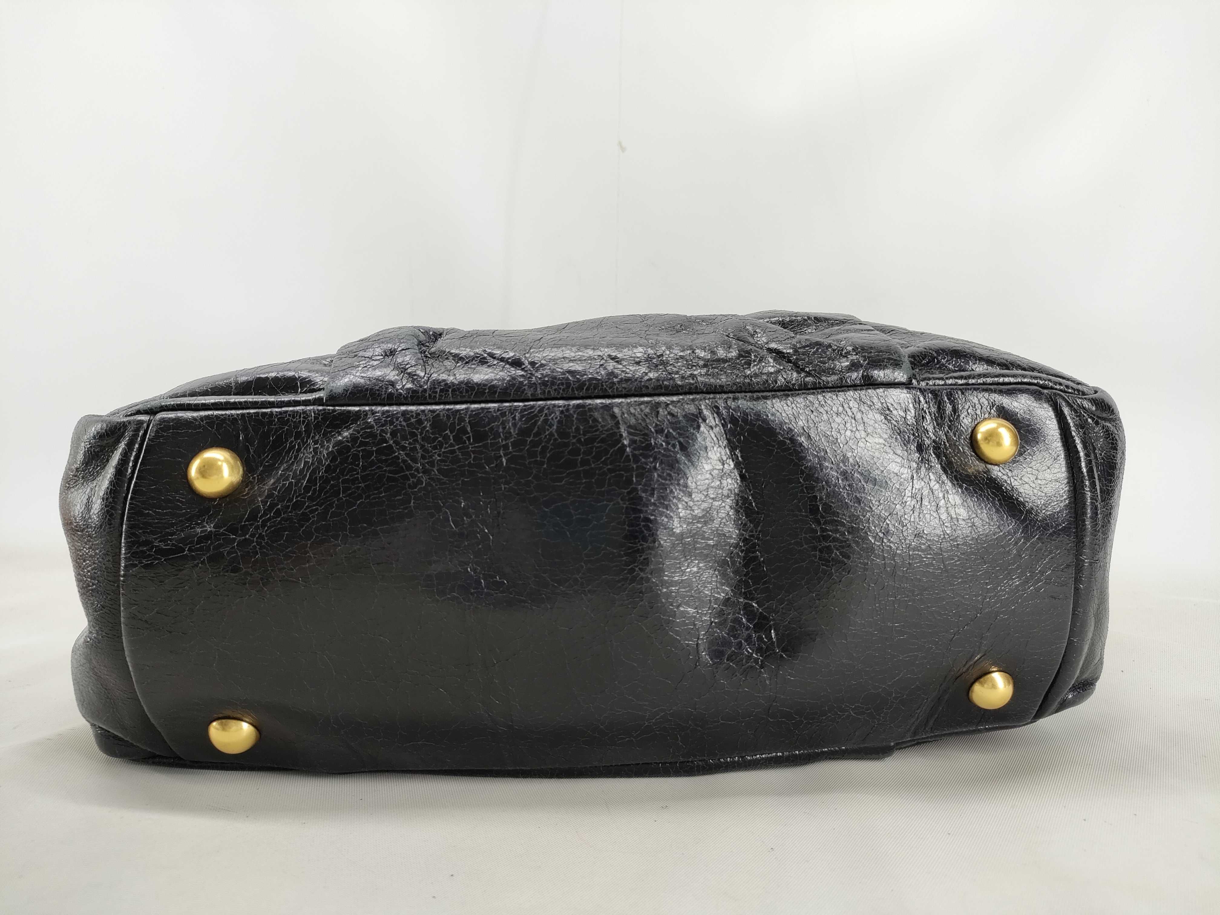 2-way Gathered Handbag/Shoulder Bag, Black Handbag — view 3