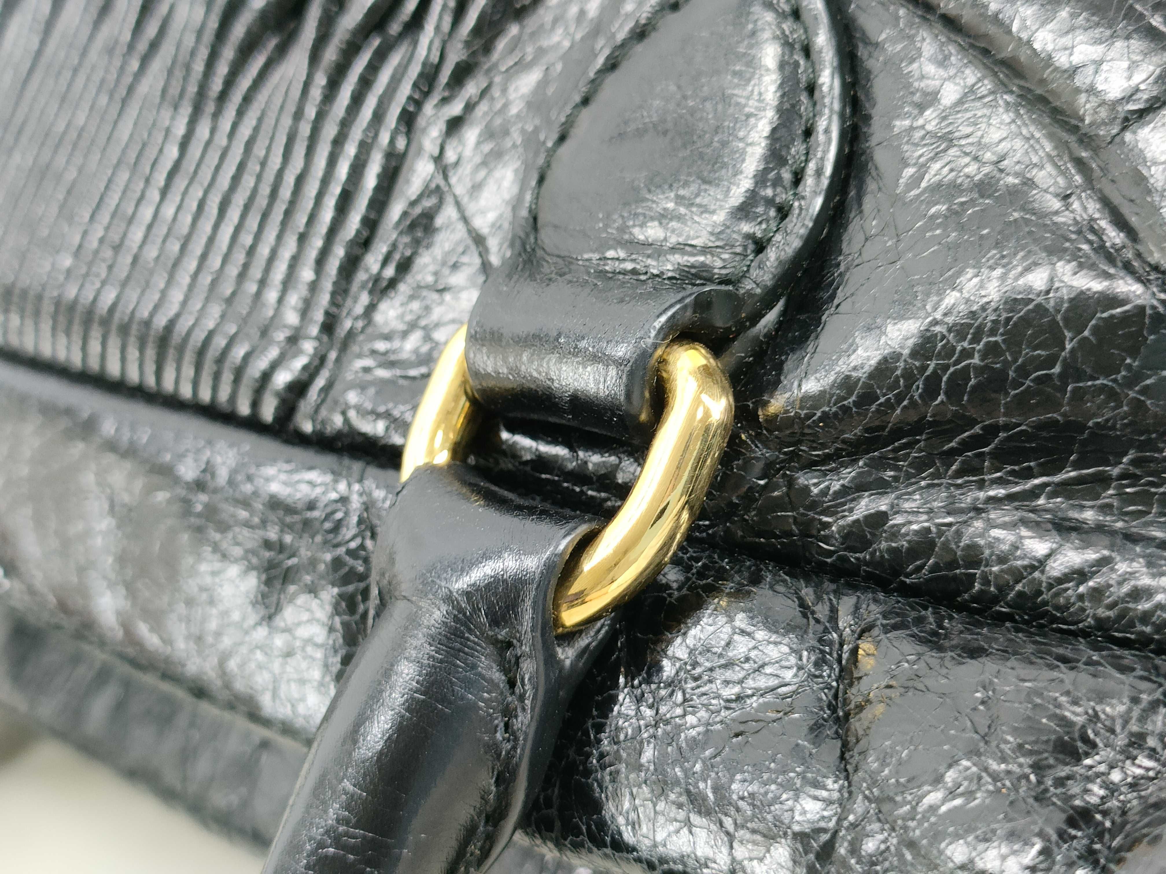 2-way Gathered Handbag/Shoulder Bag, Black Handbag — view 6