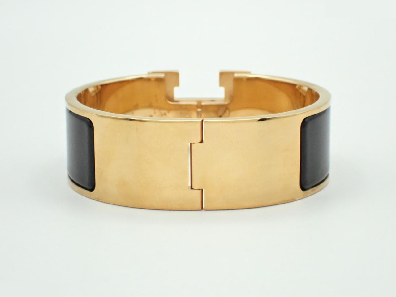 Enamel Bracelet - Click Clack H - Black & Gold — view 2