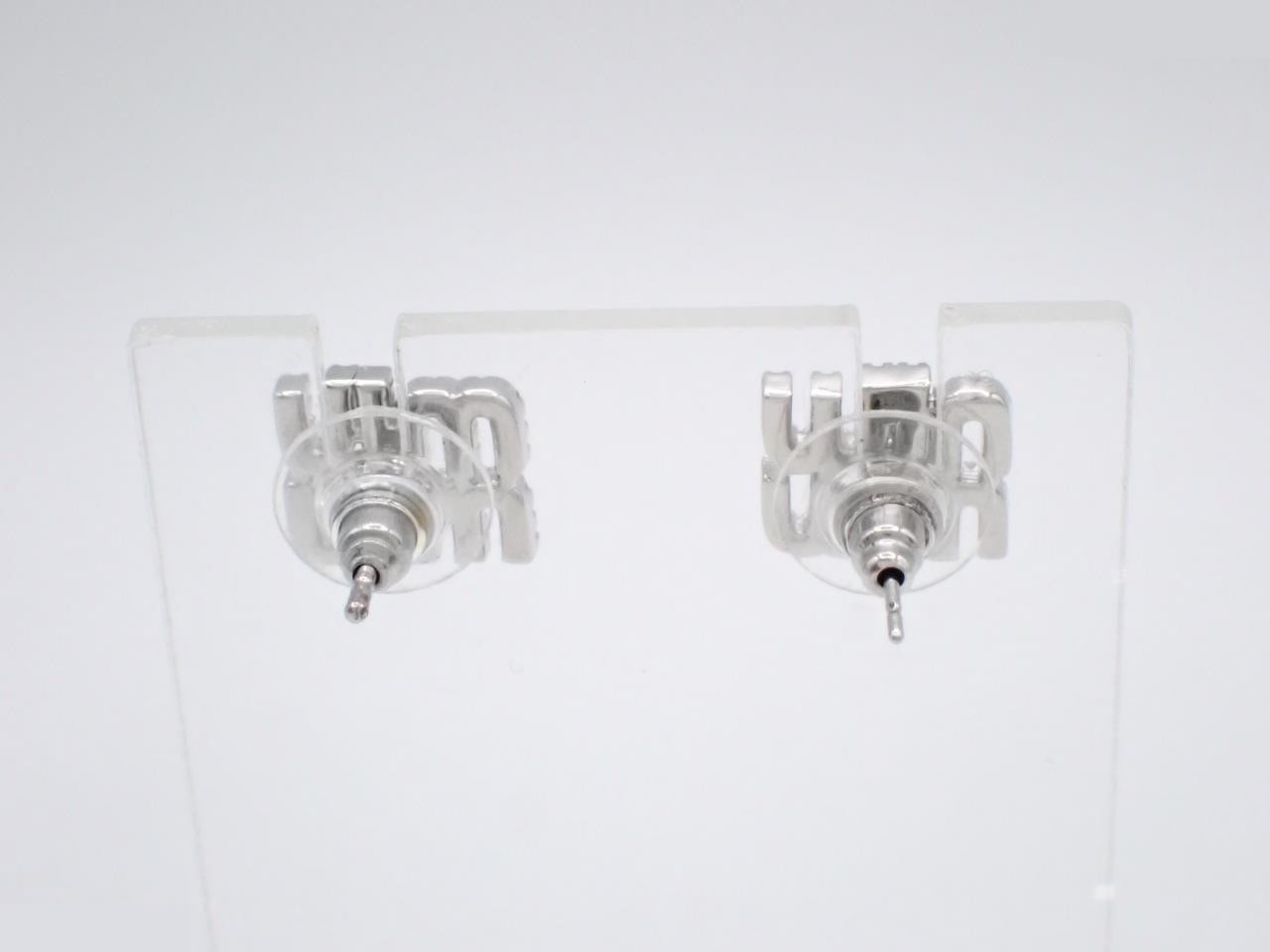 rhinestone logo earrings — view 2