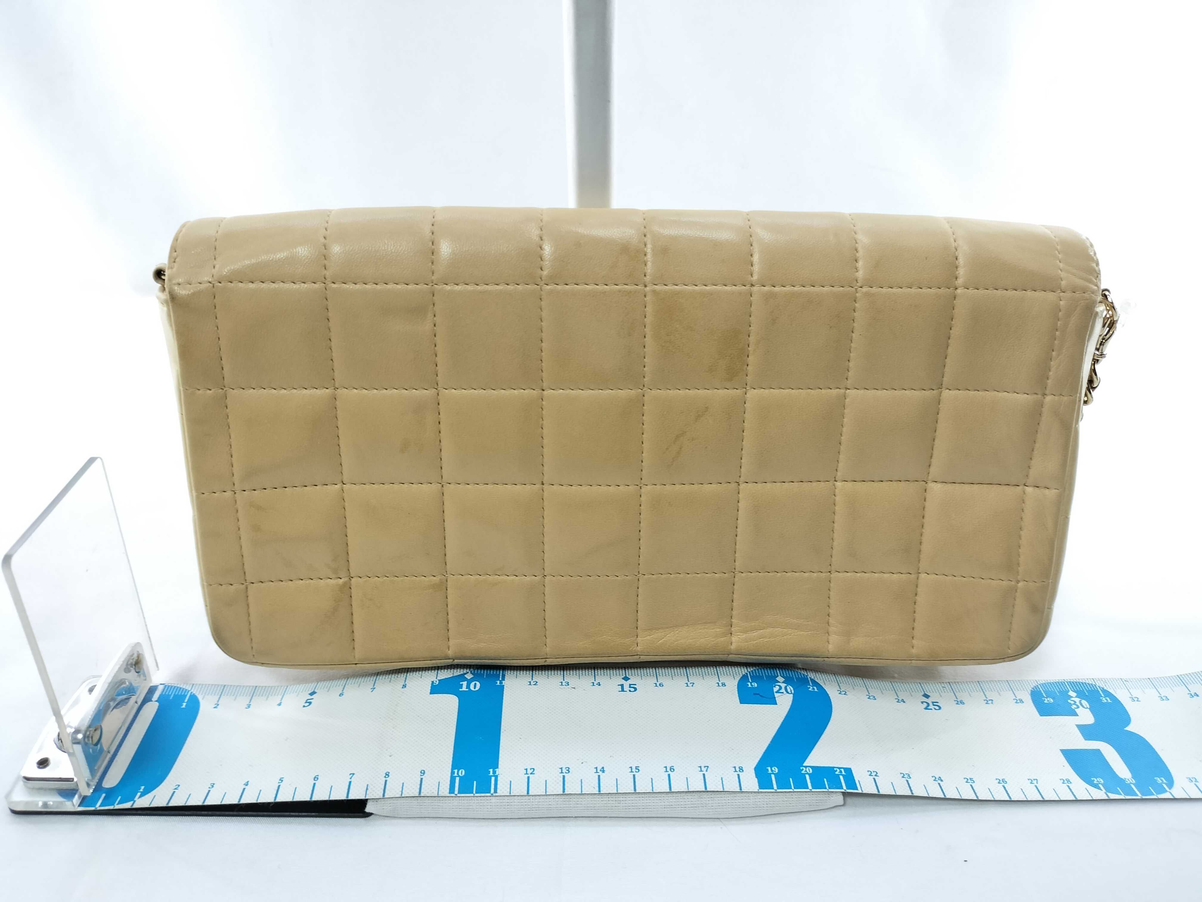 chocolate bar chain bag beige shoulder bag — view 2