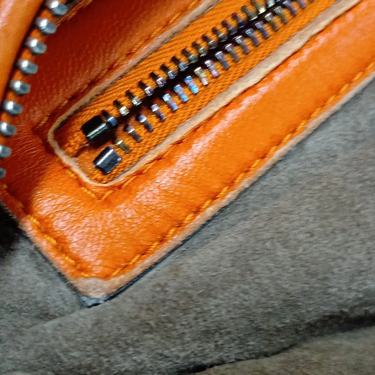 Intrecciato Hobo Leather Shoulder Bag, Orange, 232499 — view 12