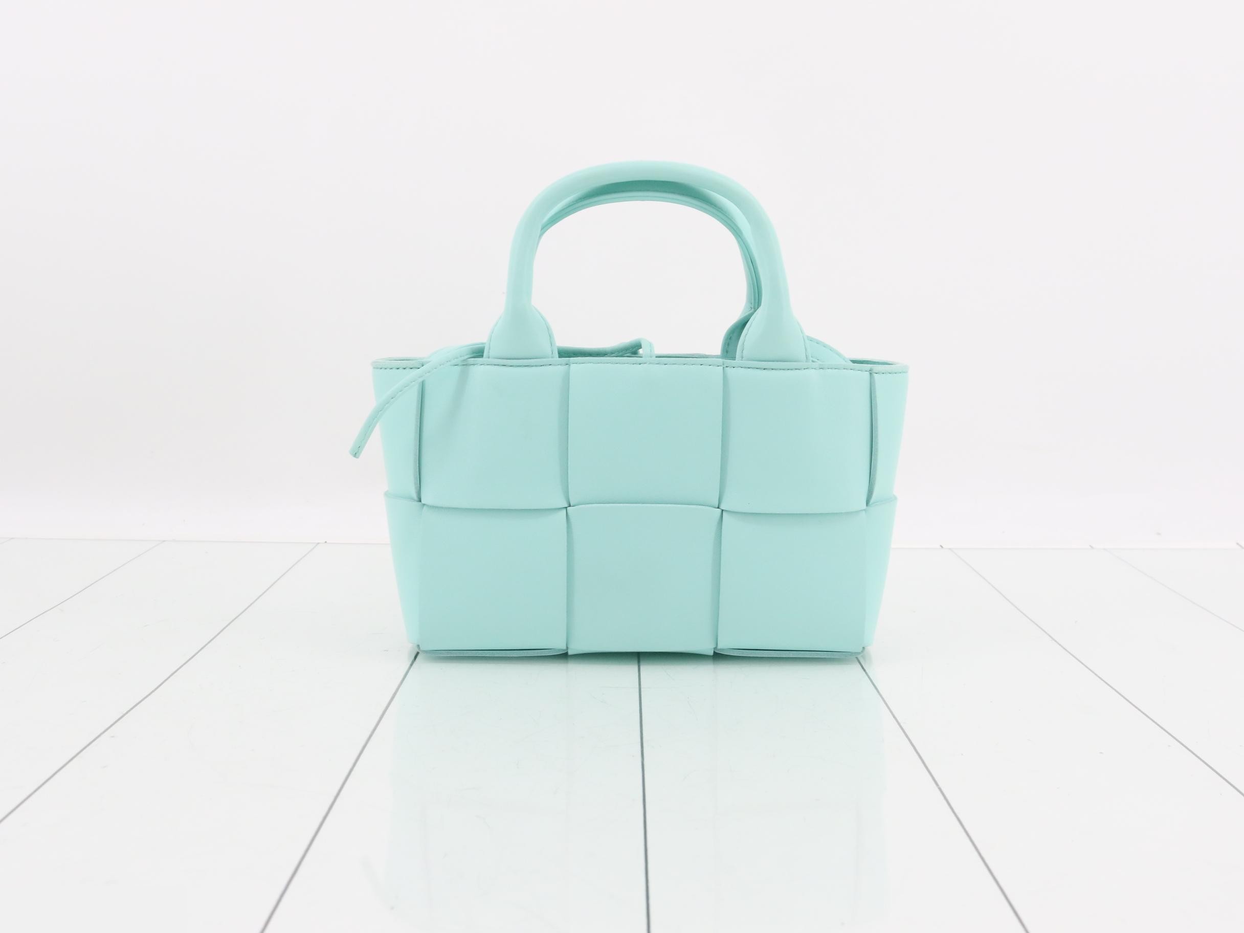 Maxi Intrecciato Candy Arco 2-way Handbag, Blue — view 2
