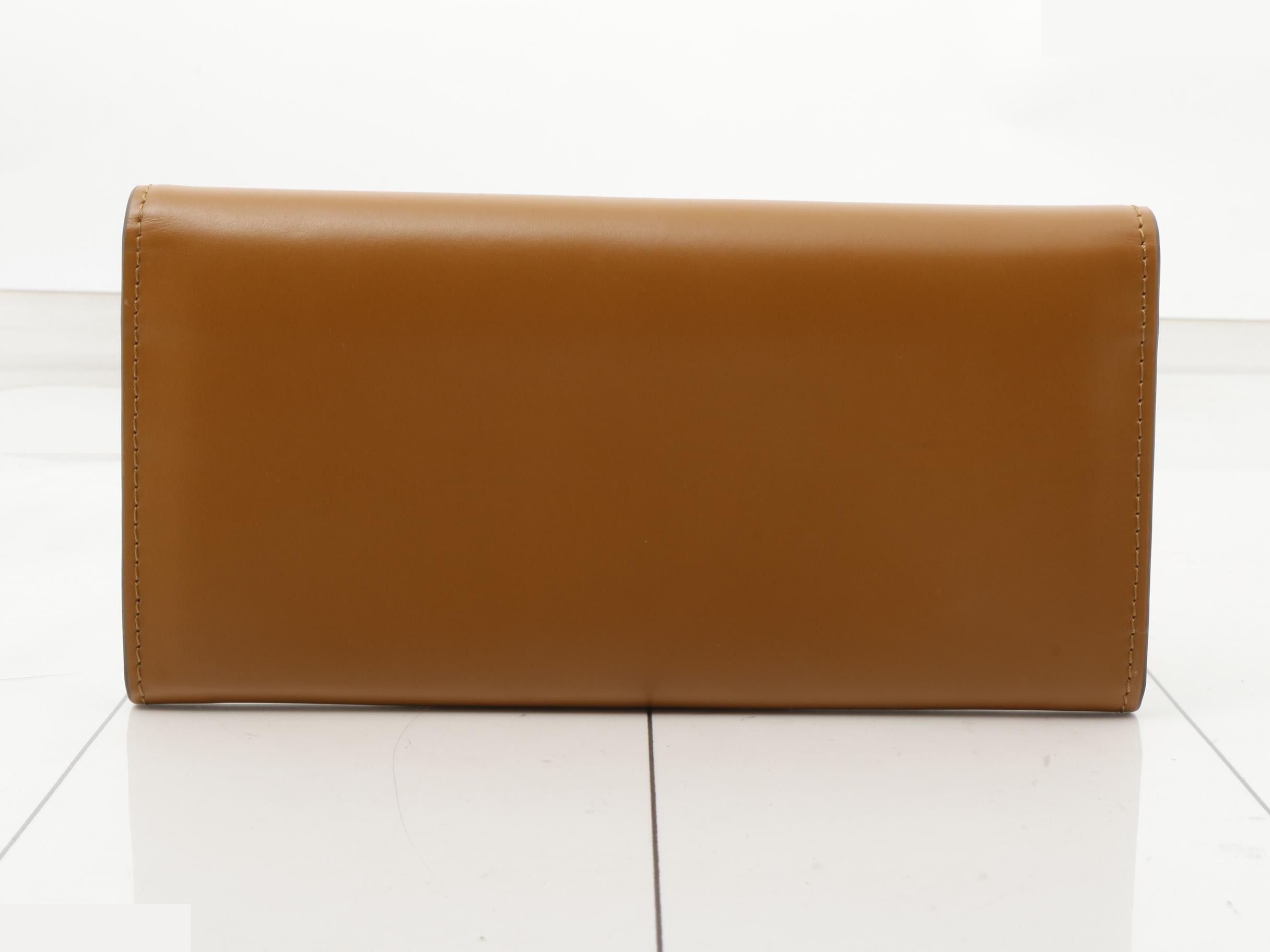 Embossed logo long wallet, unused, brown. — view 2
