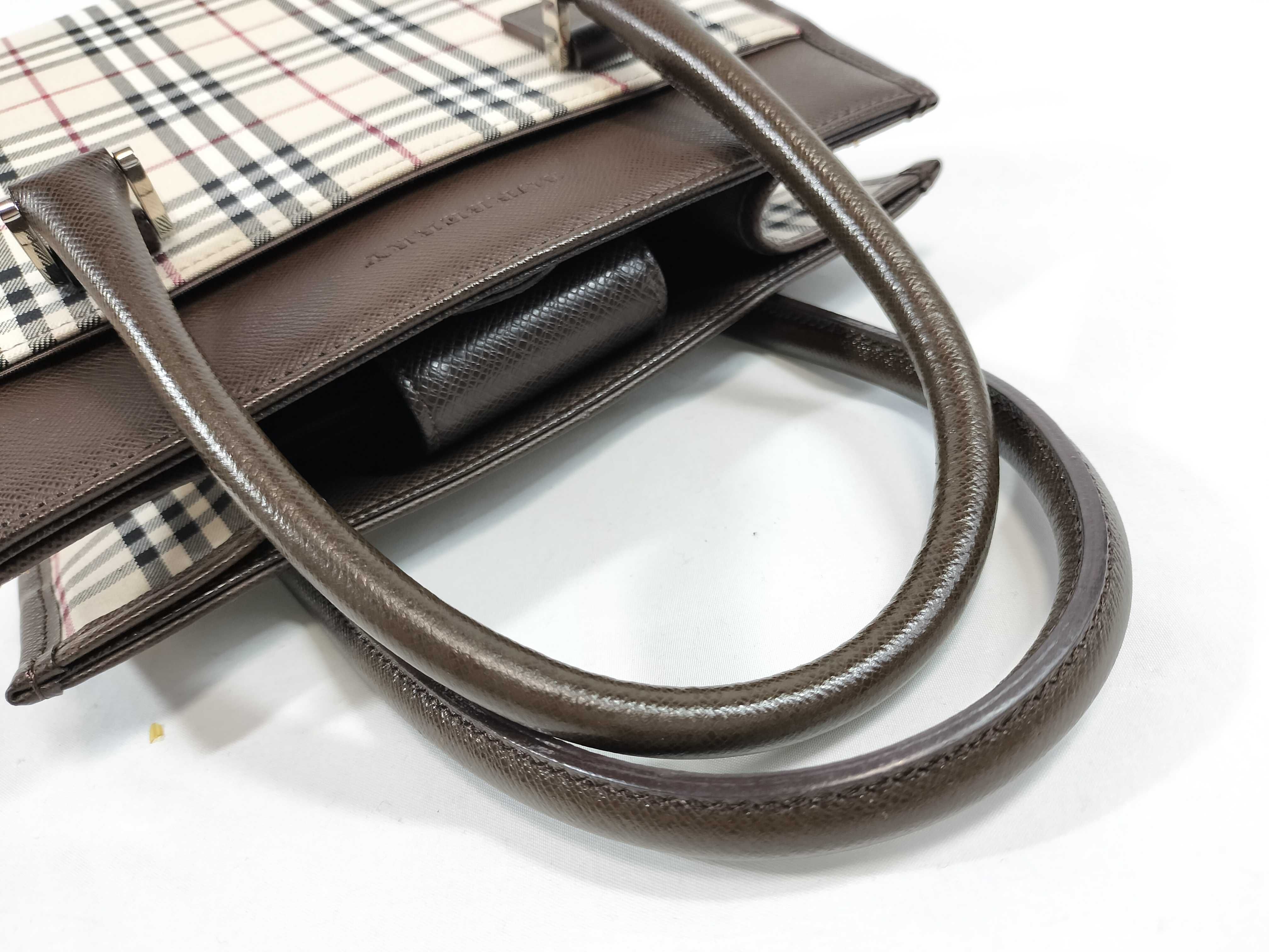 Nova Check Canvas x Leather Handbag — view 3
