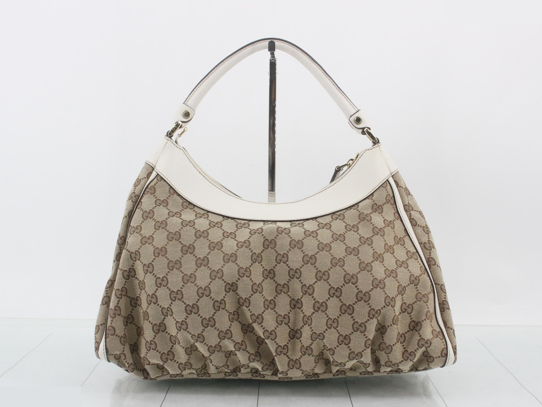 GG Canvas Abbey Hobo Brown x White 37 x 25 x 16 cm — view 2