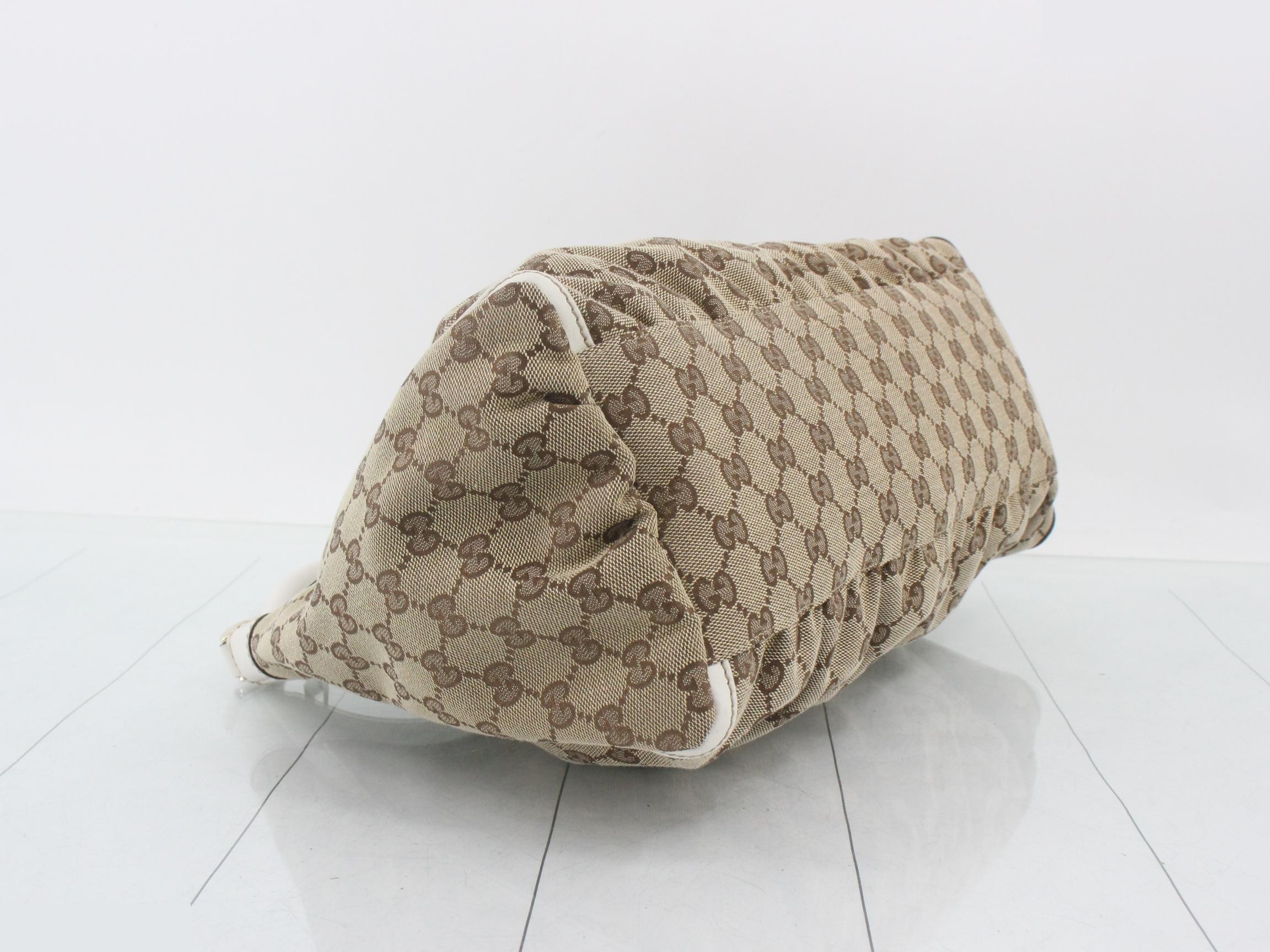 GG Canvas Abbey Hobo Brown x White 37 x 25 x 16 cm — view 5