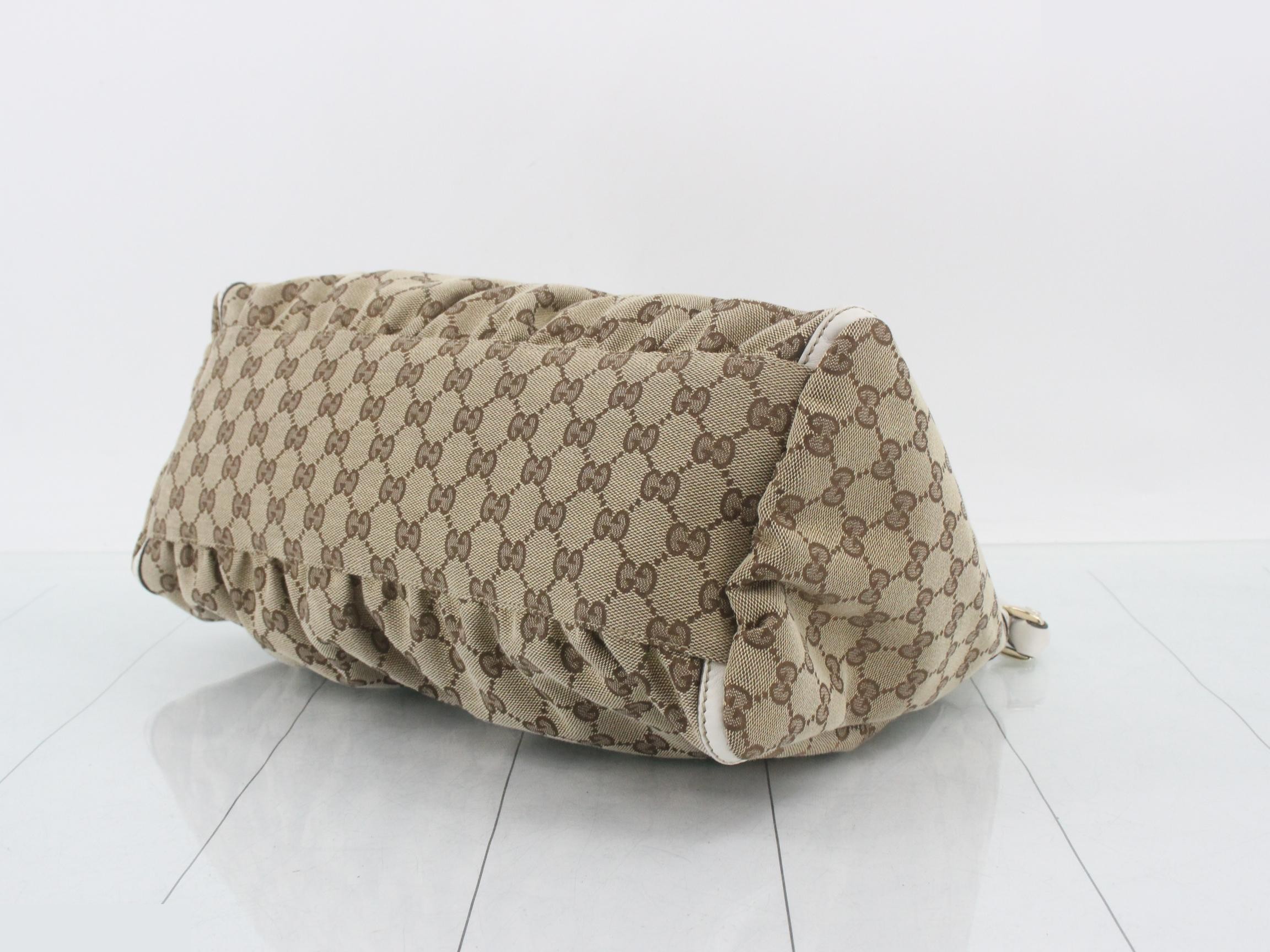 GG Canvas Abbey Hobo Brown x White 37 x 25 x 16 cm — view 6