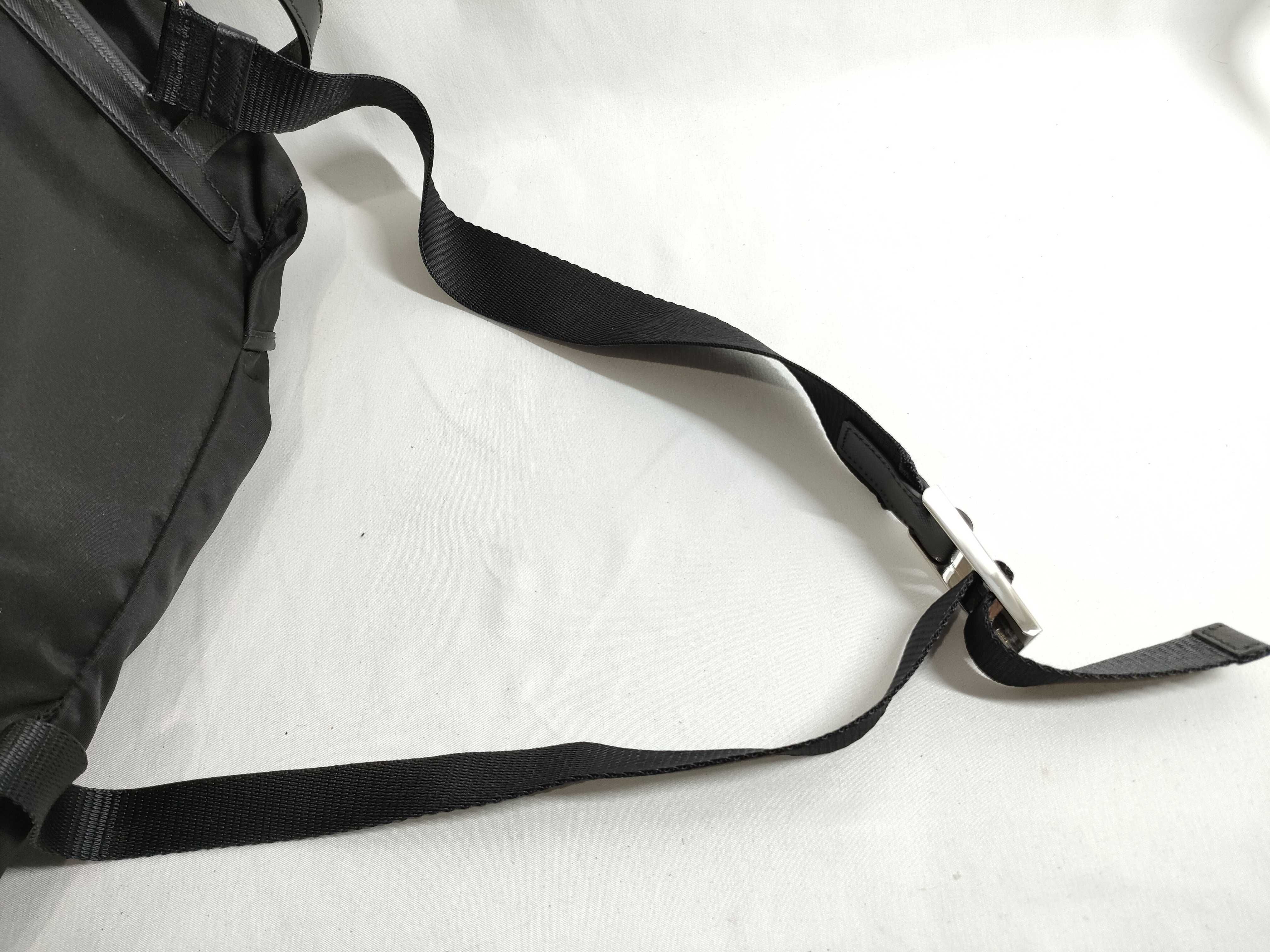 Nylon Drawstring Backpack, NERO (Black), Mini, with Dust Bag/Warranty Card. — view 3