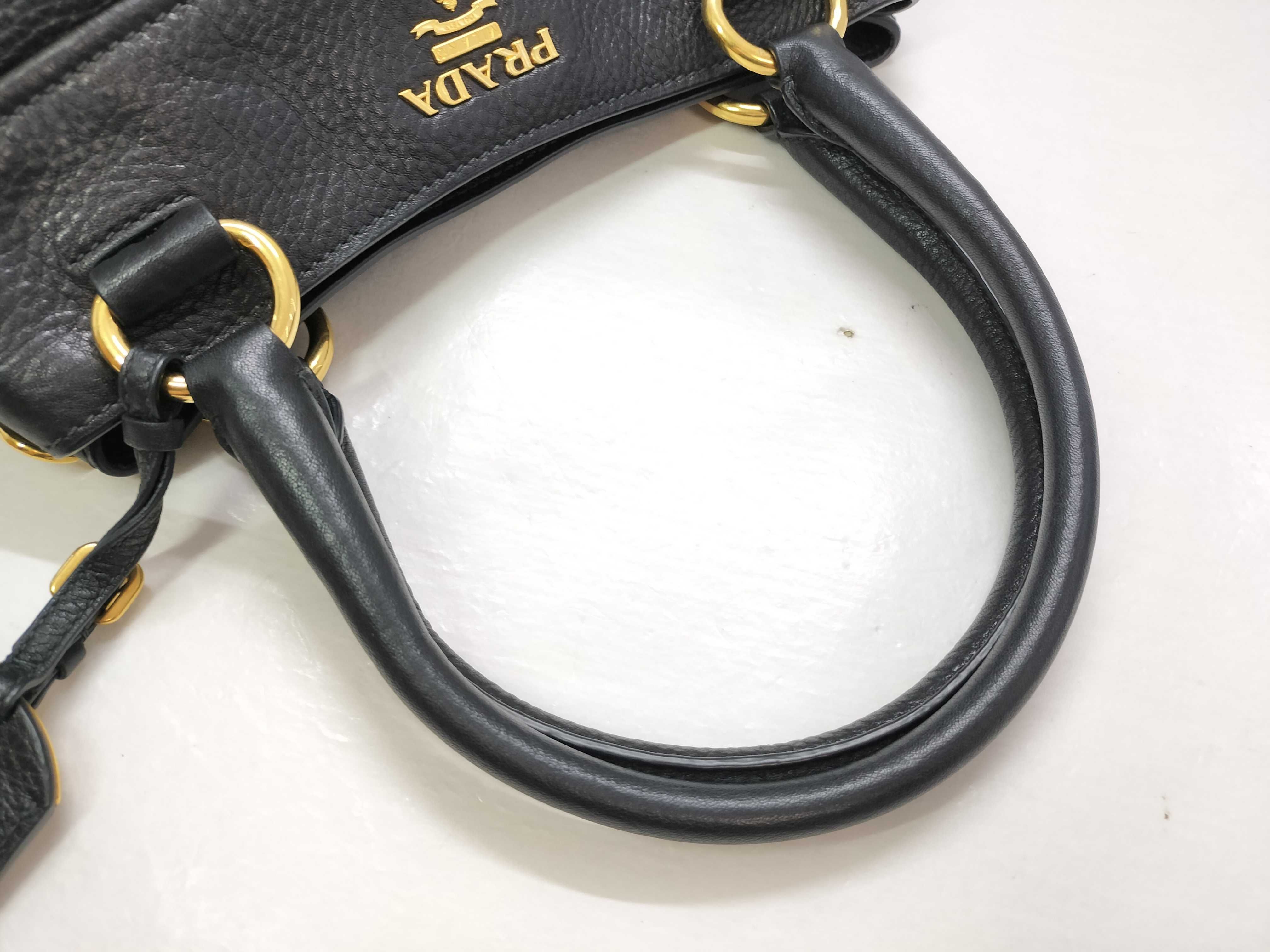 SG- Vitello Daino Leather 2-Way Handbag Black BN1777 Tote Bag — view 3