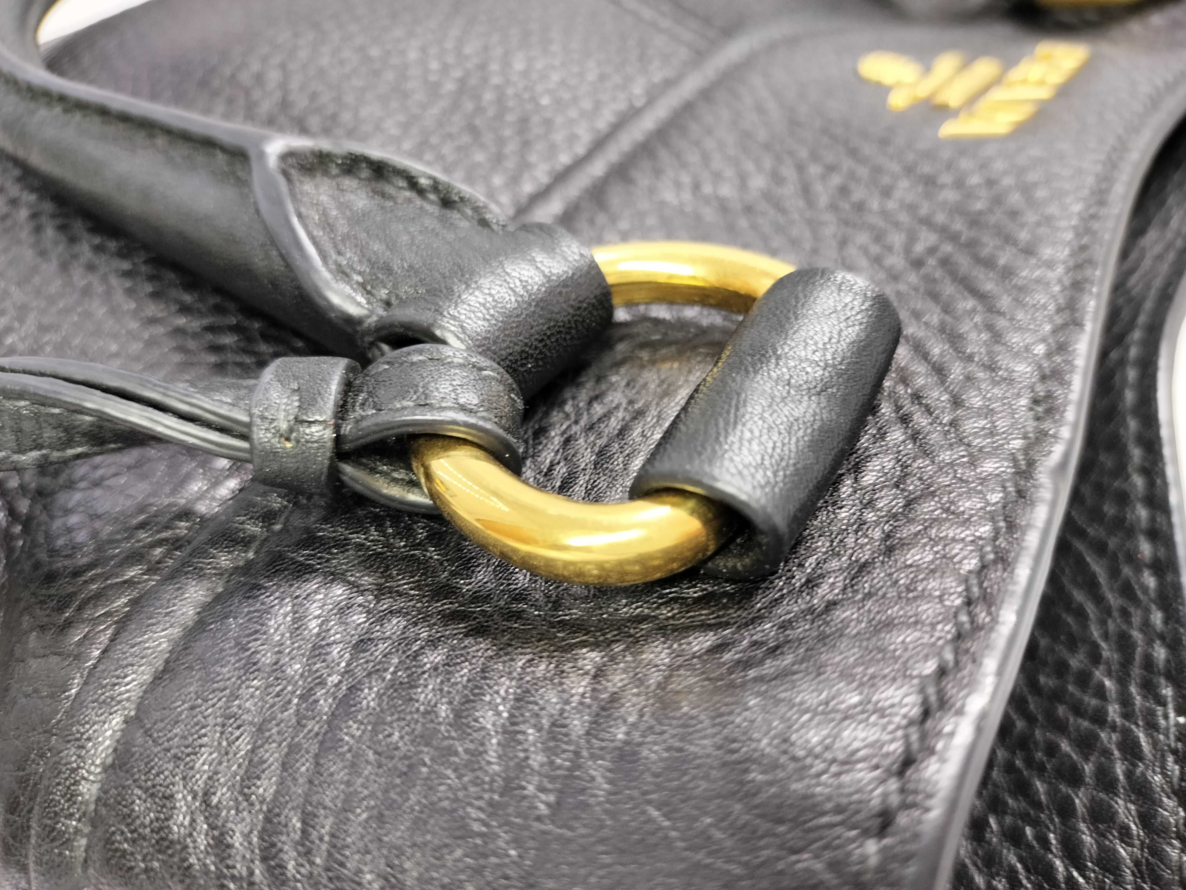 SG- Vitello Daino Leather 2-Way Handbag Black BN1777 Tote Bag — view 5