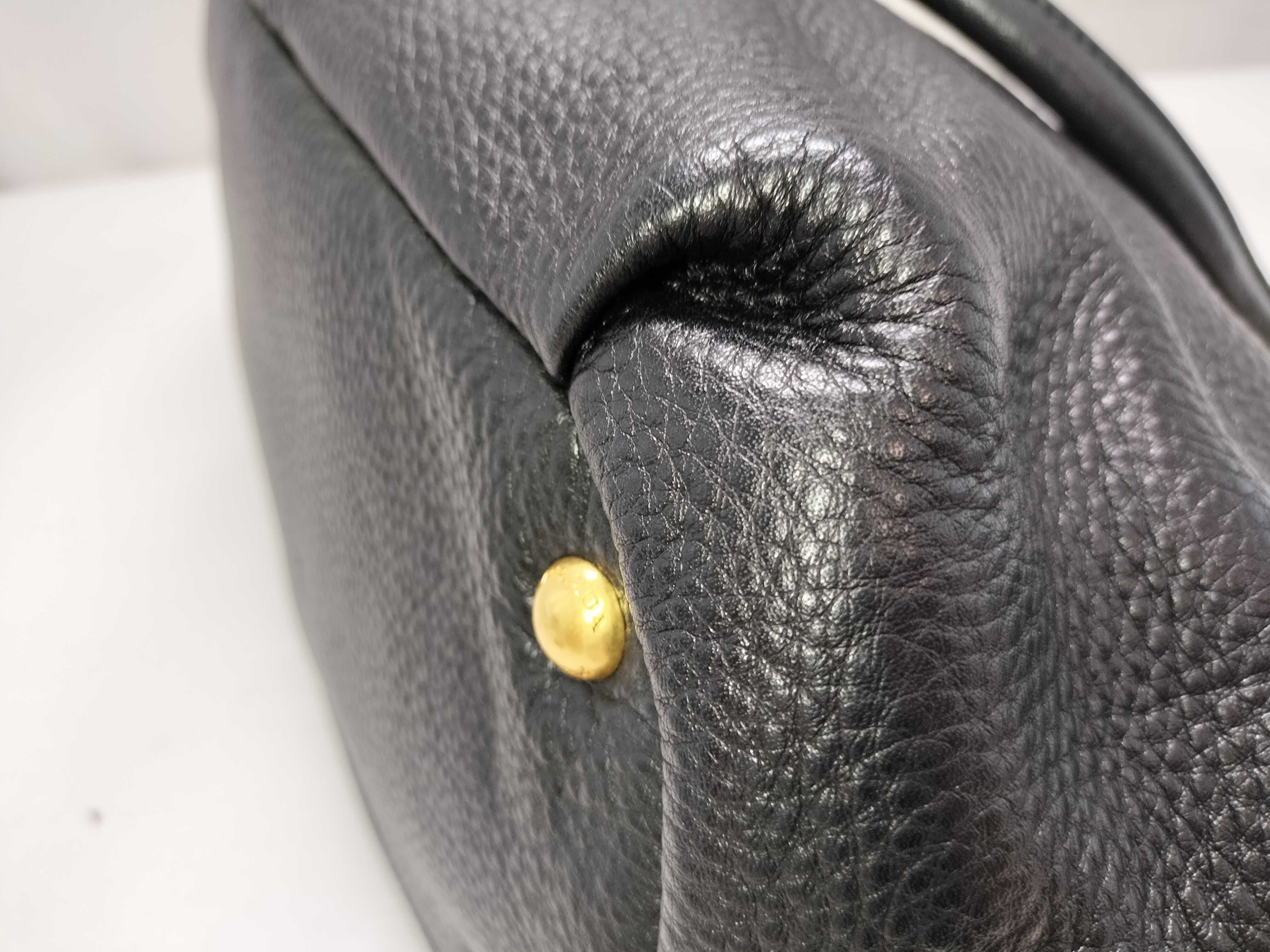 SG- Vitello Daino Leather 2-Way Handbag Black BN1777 Tote Bag — view 6