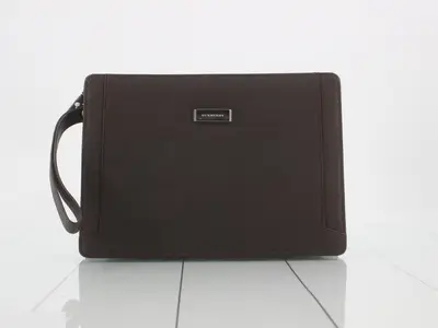 Clutch bag, dark brown leather