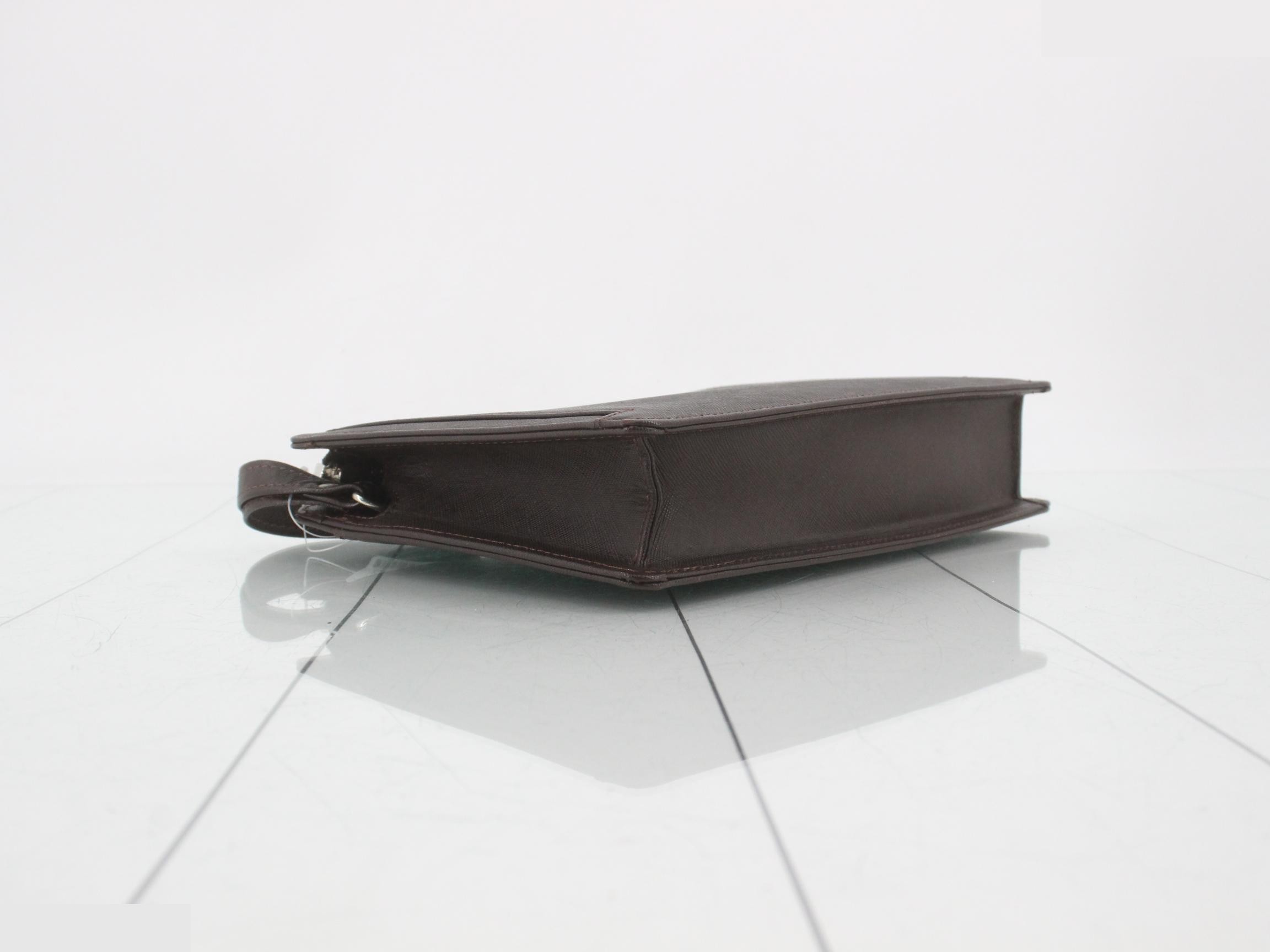 Clutch bag, dark brown leather — view 5