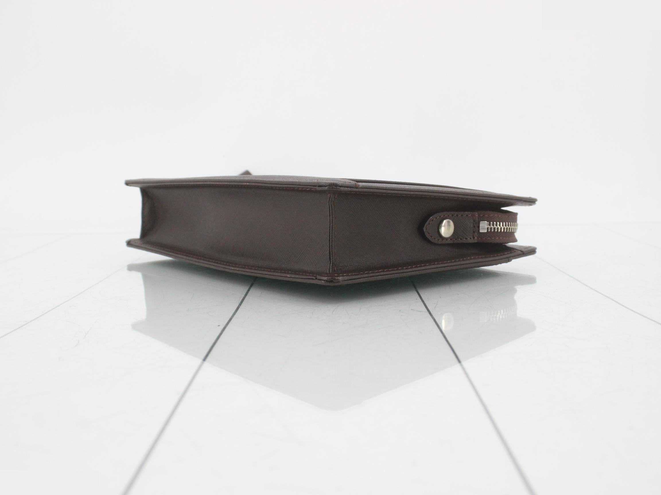 Clutch bag, dark brown leather — view 6