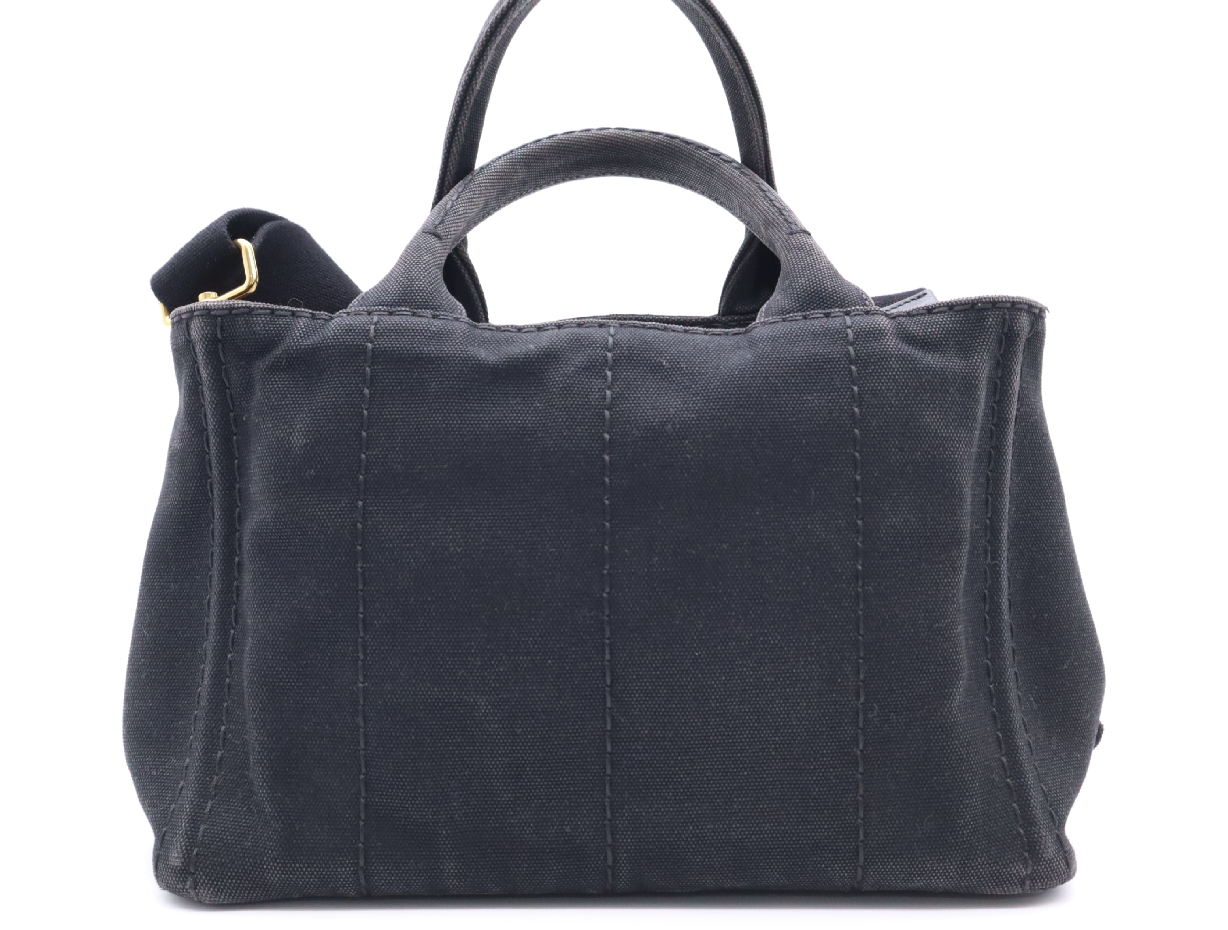 Canvas Canapa 2-Way Handbag, Black, with Shoulder Strap and Dust Bag — view 2