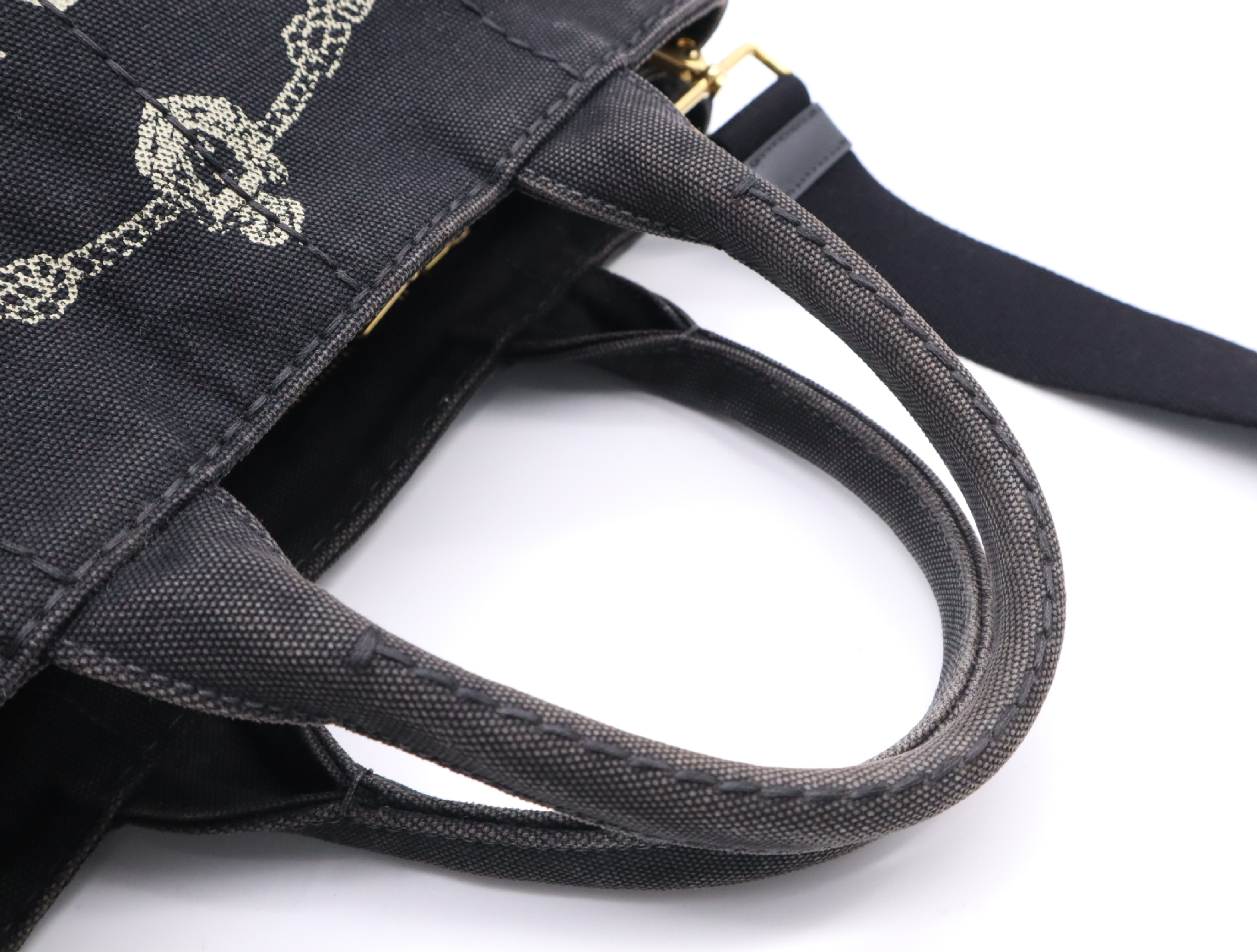 Canvas Canapa 2-Way Handbag, Black, with Shoulder Strap and Dust Bag — view 13