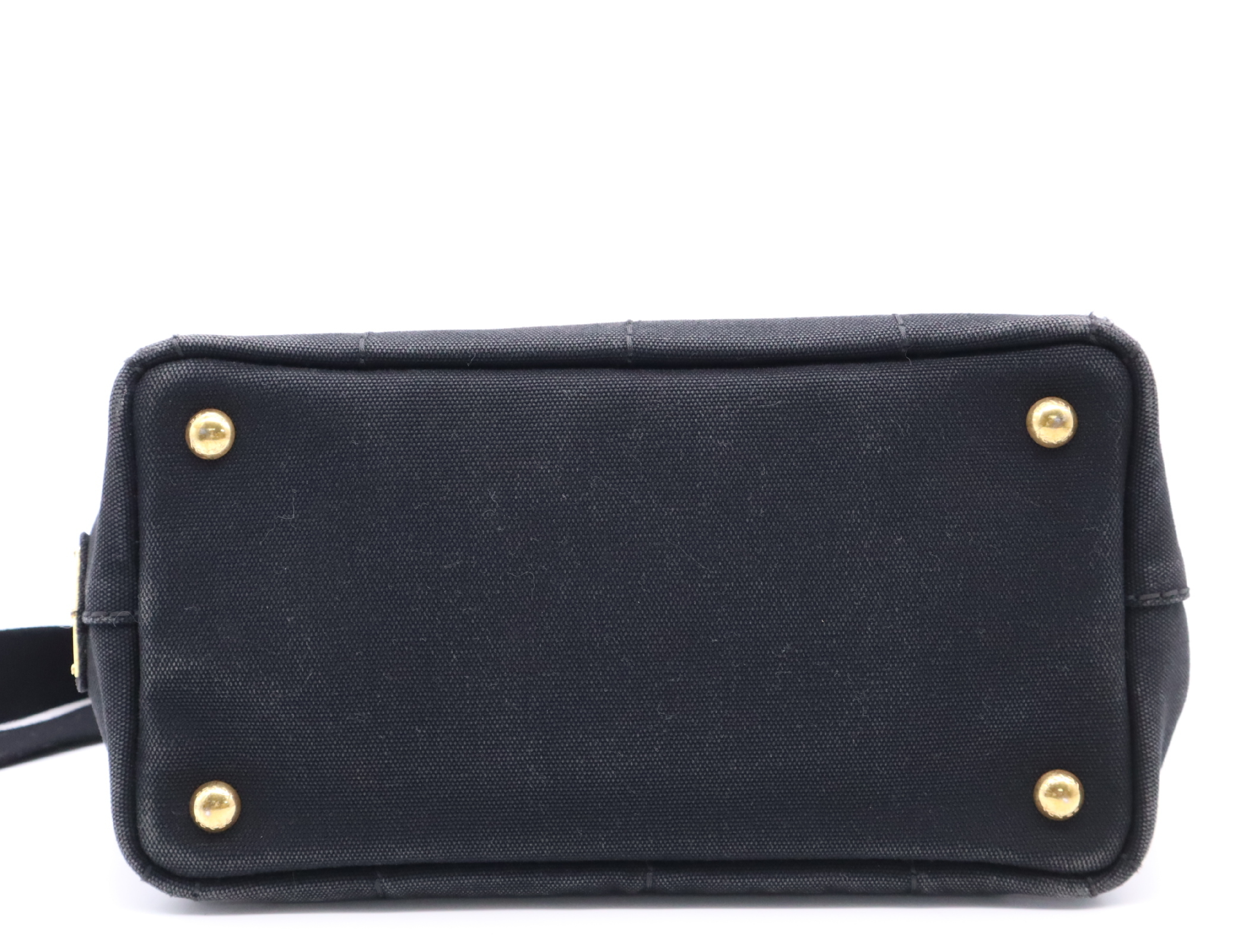 Canvas Canapa 2-Way Handbag, Black, with Shoulder Strap and Dust Bag — view 4