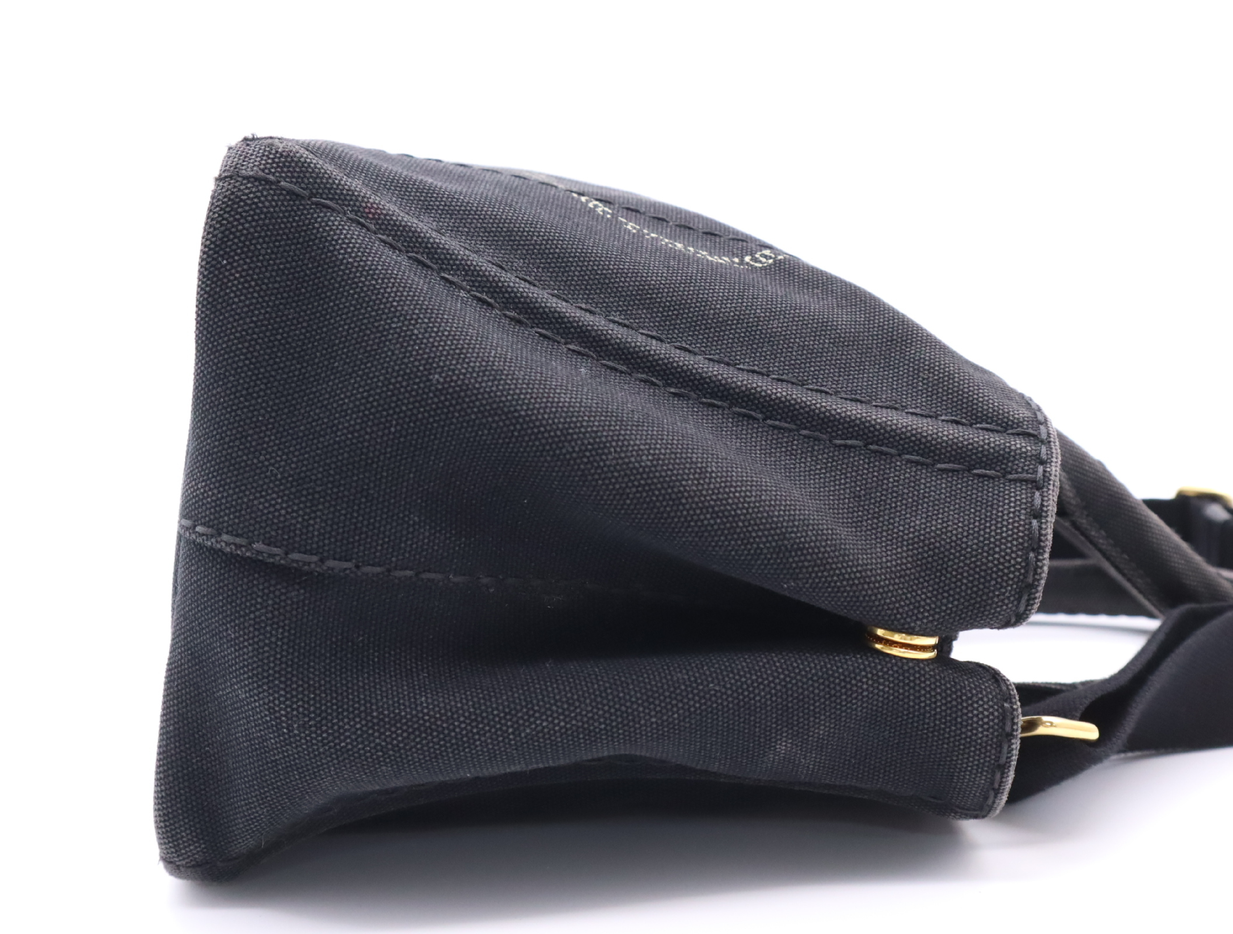 Canvas Canapa 2-Way Handbag, Black, with Shoulder Strap and Dust Bag — view 5