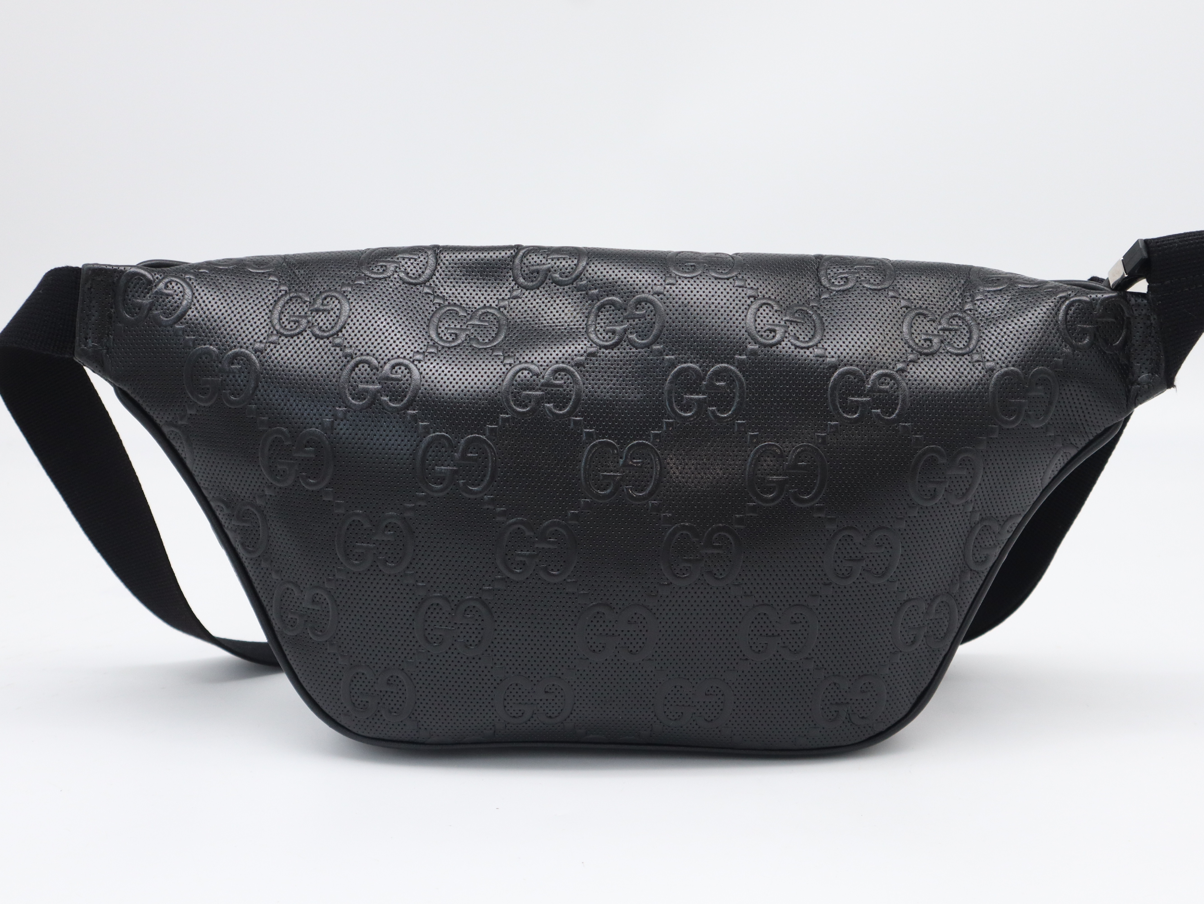 645093 GG Embossed Shoulder Bag, Black Shoulder Bag — view 2