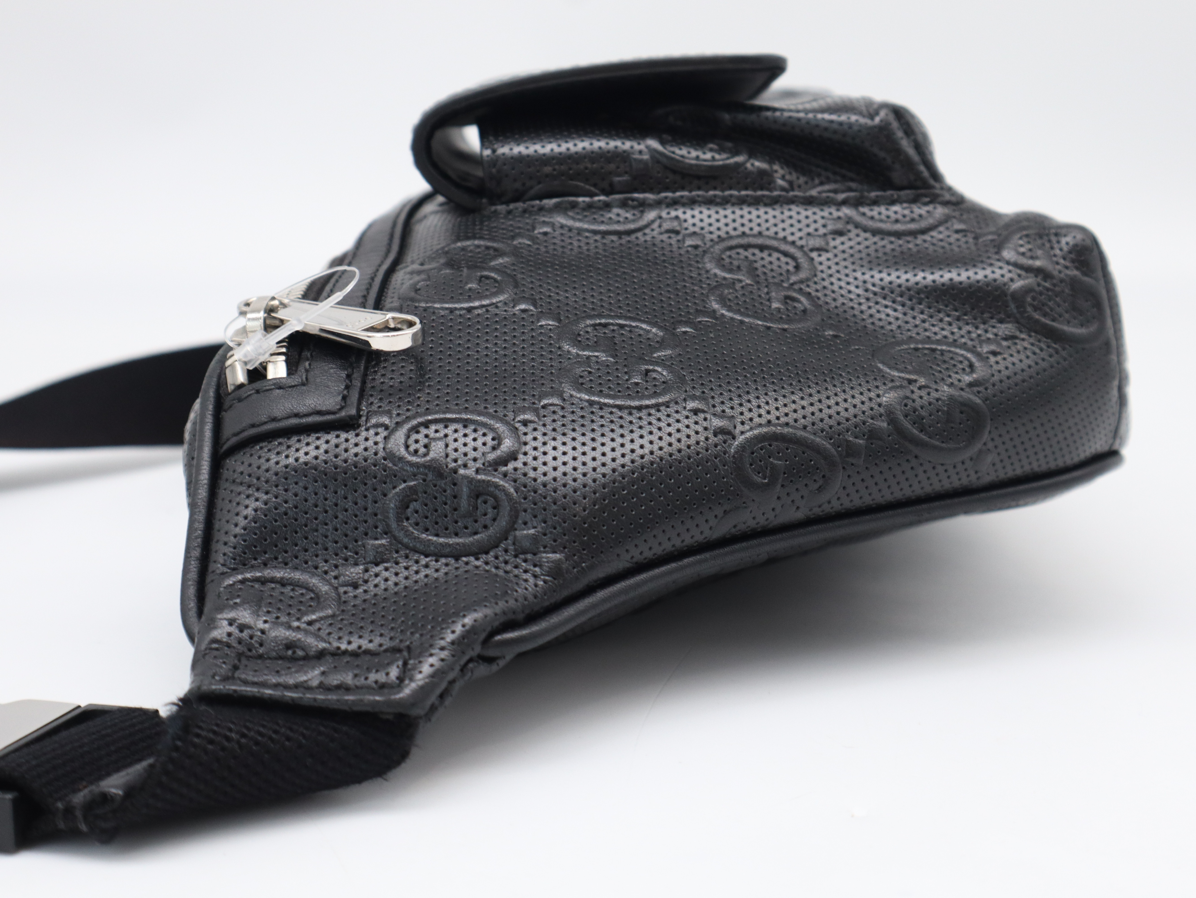 645093 GG Embossed Shoulder Bag, Black Shoulder Bag — view 3
