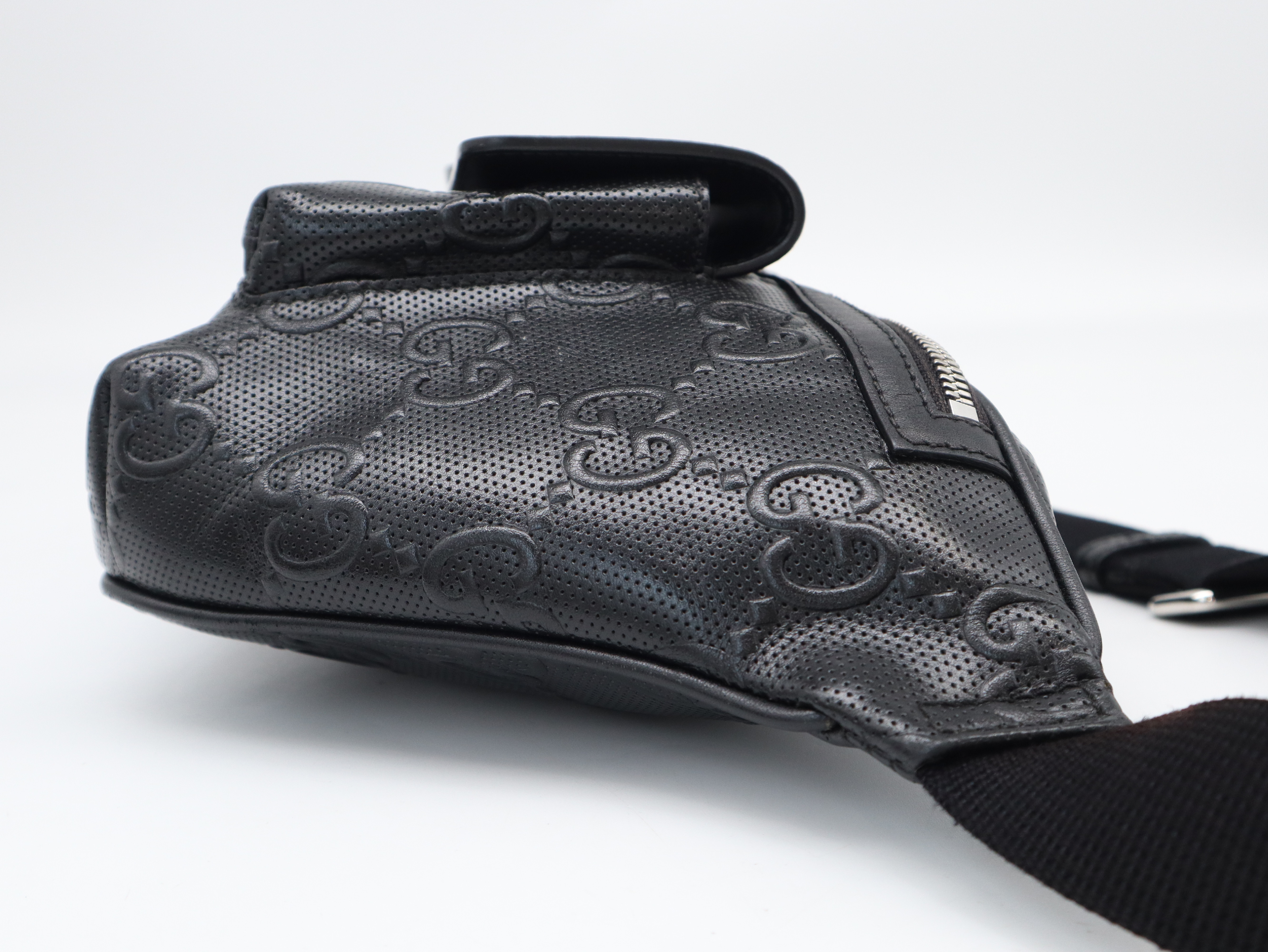 645093 GG Embossed Shoulder Bag, Black Shoulder Bag — view 4
