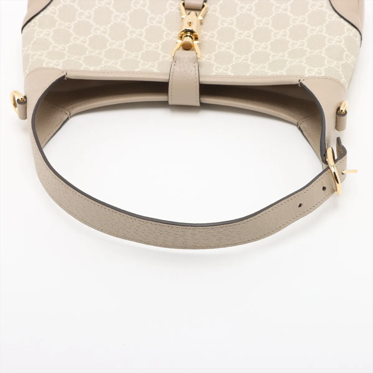 Jackie 1961 GG Supreme PVC x Leather 2-Way Shoulder Bag, Beige, 678843 — view 5