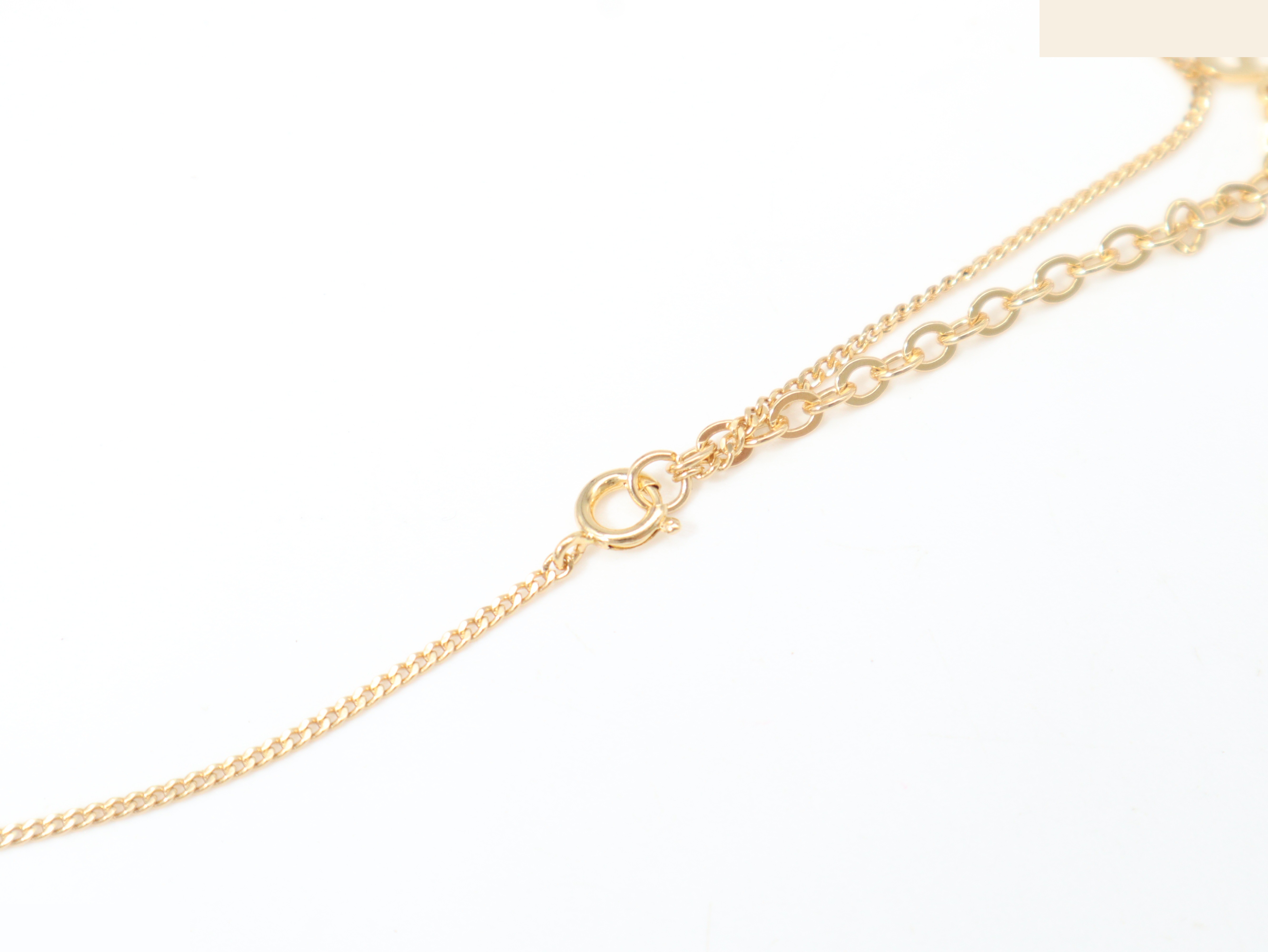 CD motif rhinestone necklace, chain approximately 42cm — view 2