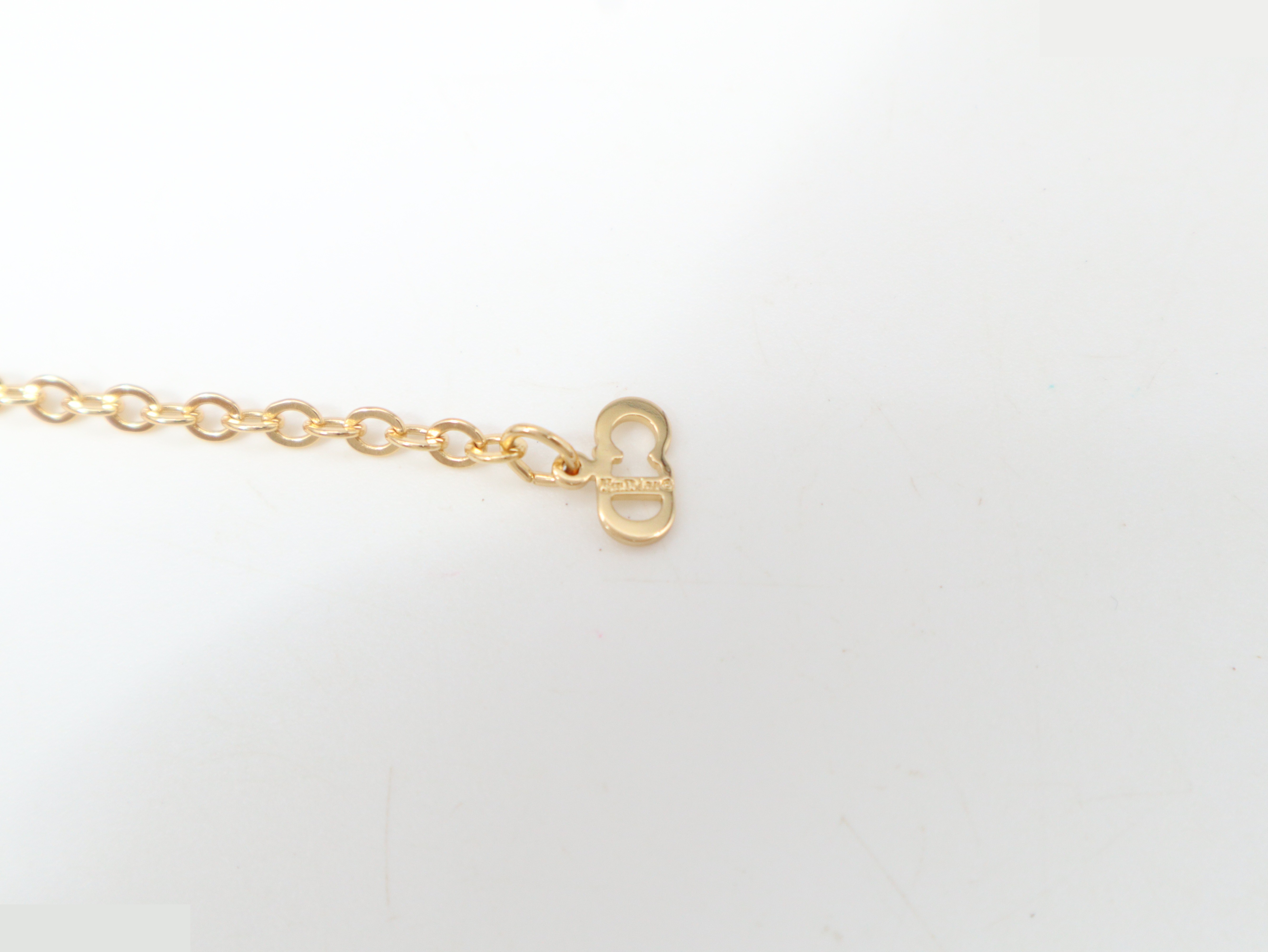 CD motif rhinestone necklace, chain approximately 42cm — view 4