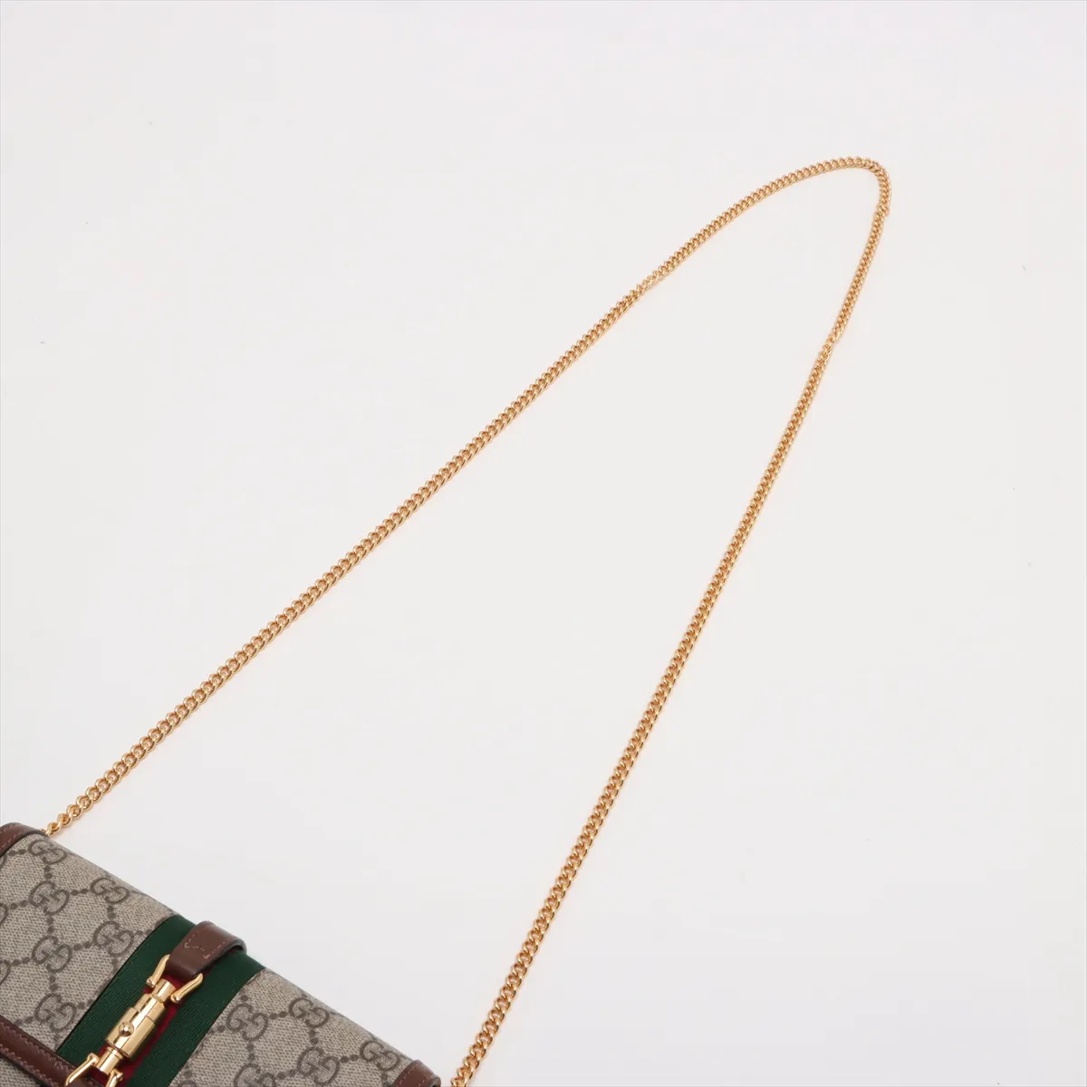 GG Supreme Jackie 1961 PVC x Leather Chain Shoulder Bag Beige 652681 — view 5