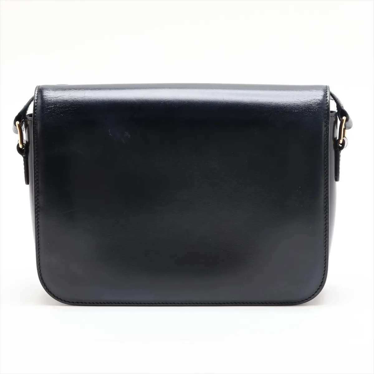 Triomphe Teen Leather Shoulder Bag, Black — view 2
