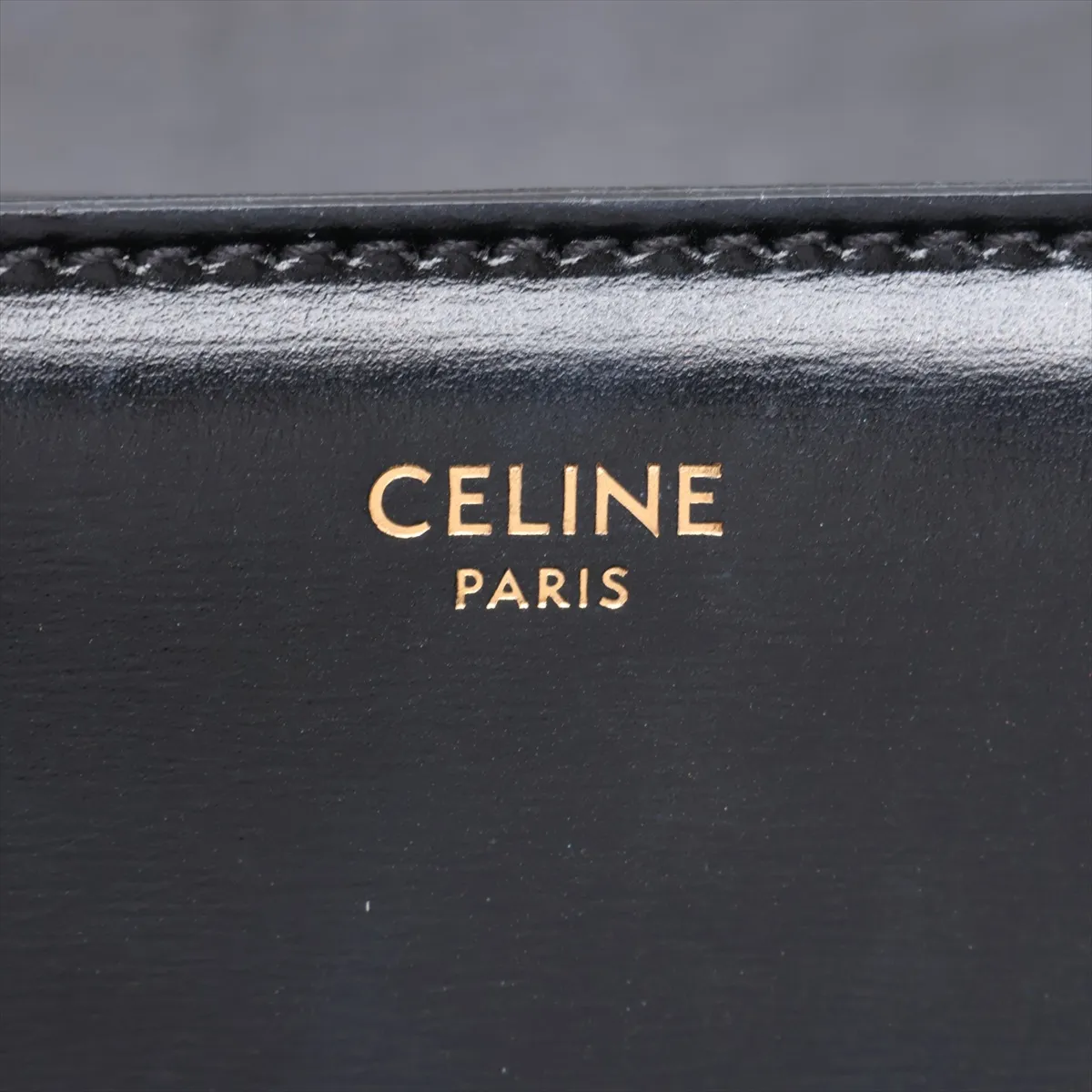 Triomphe Teen Leather Shoulder Bag, Black — view 11