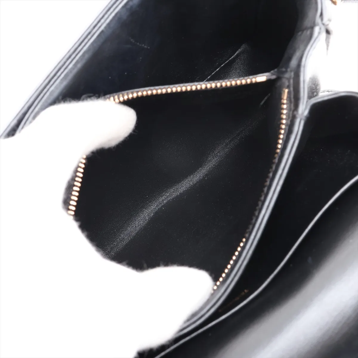 Triomphe Teen Leather Shoulder Bag, Black — view 9