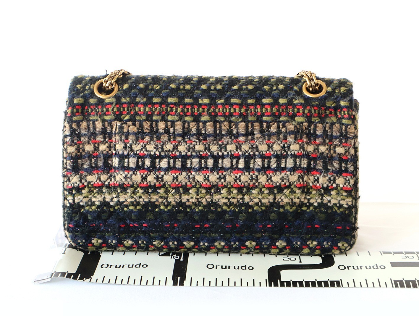 Tweed 25 Double Flap Double Chain Shoulder Bag — view 2