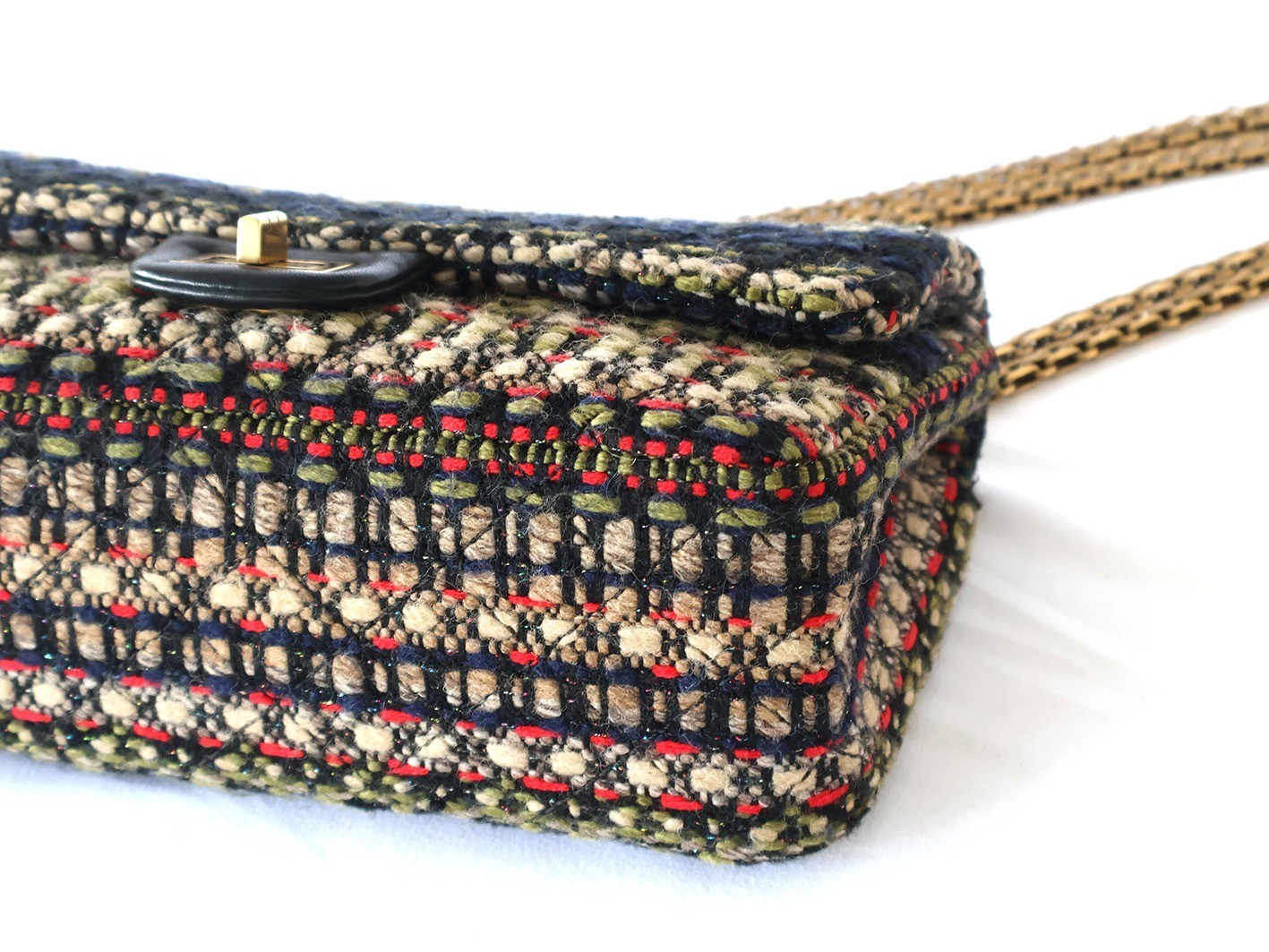 Tweed 25 Double Flap Double Chain Shoulder Bag — view 4