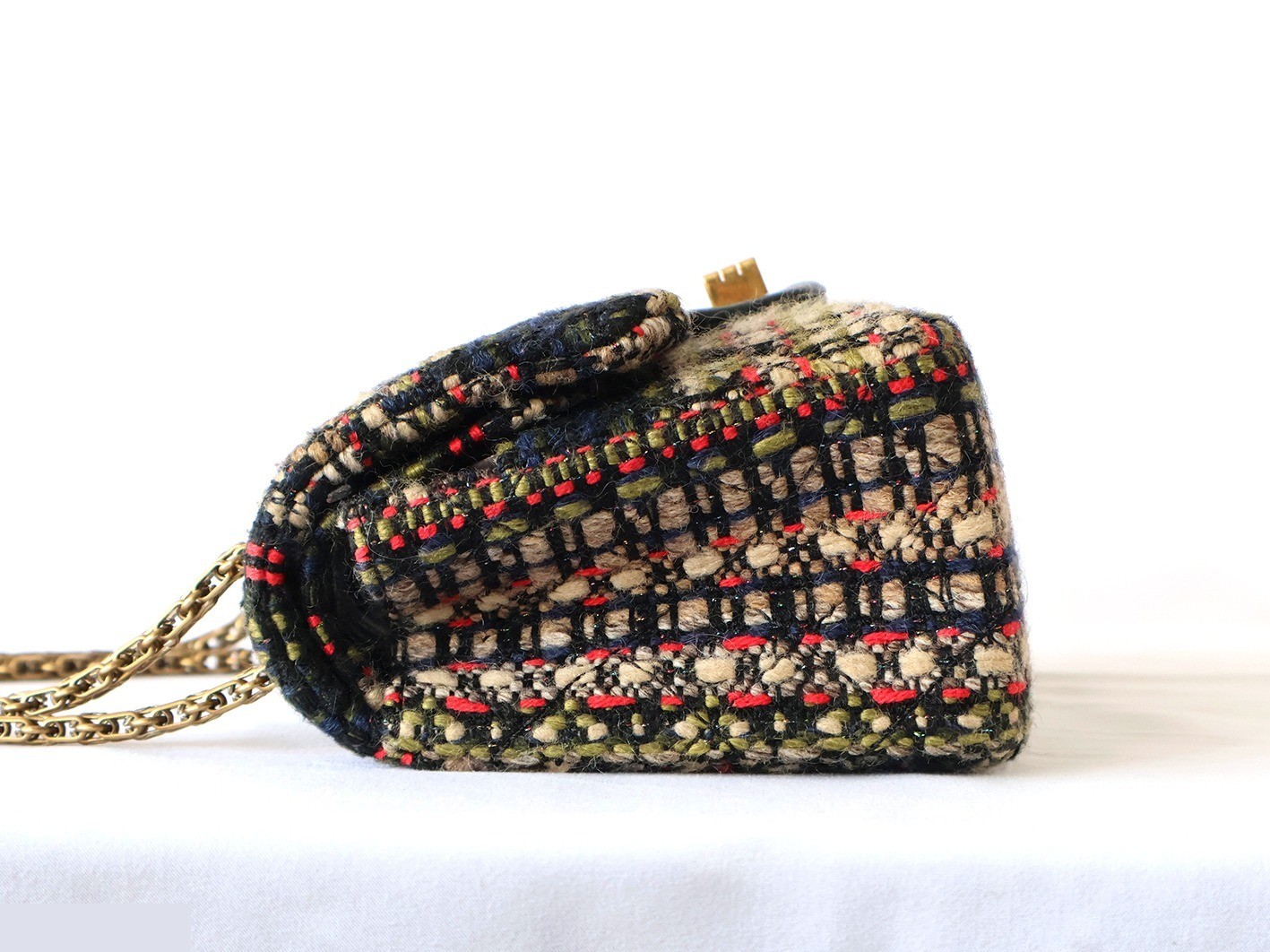 Tweed 25 Double Flap Double Chain Shoulder Bag — view 6