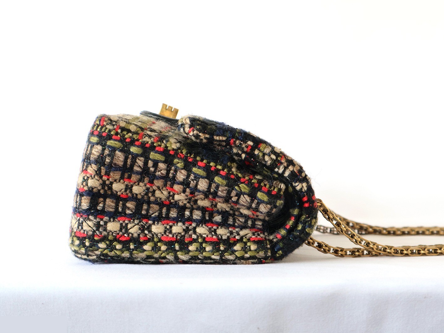 Tweed 25 Double Flap Double Chain Shoulder Bag — view 7