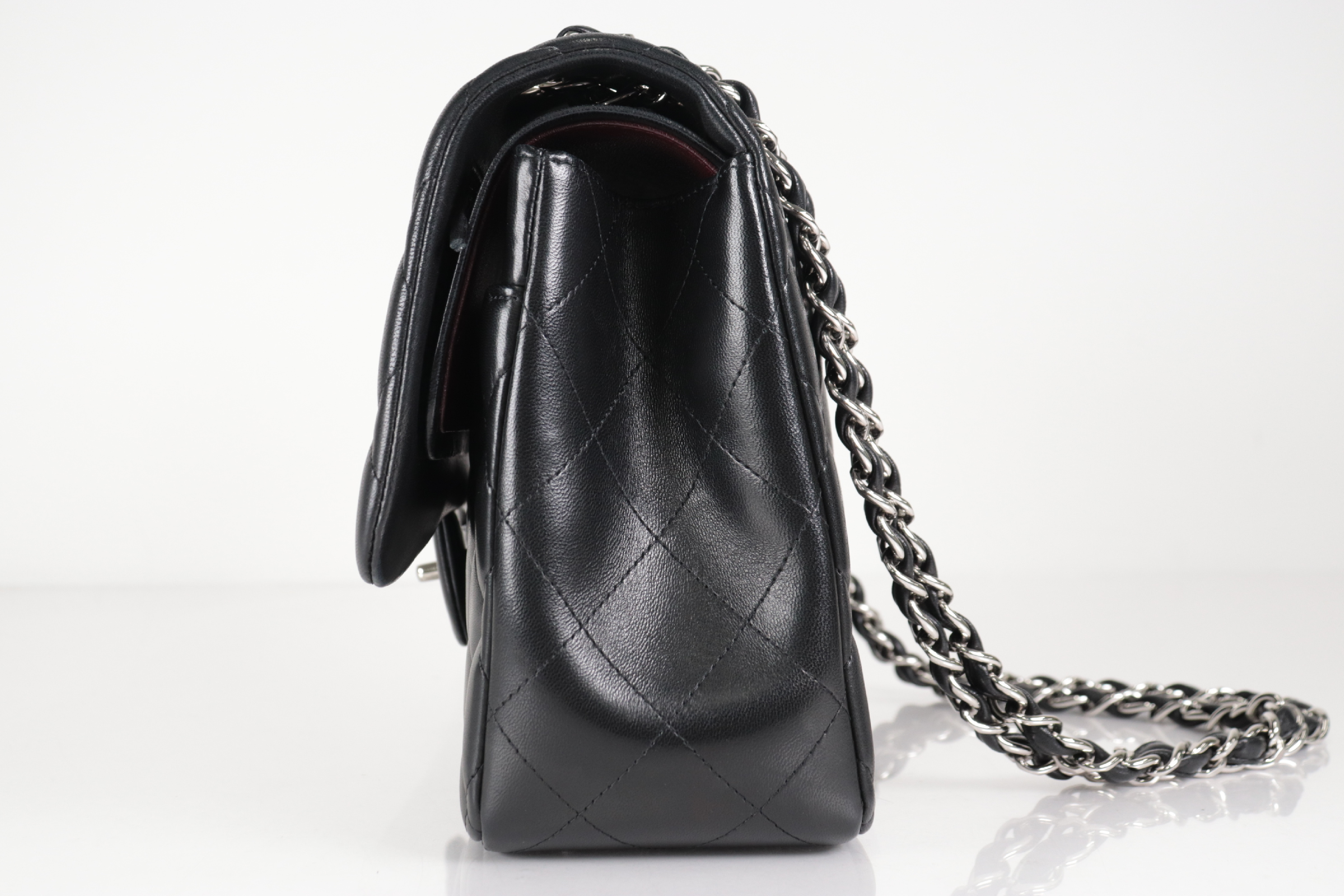 W-Flap 30 Lambskin Chain Shoulder Bag, Silver Hardware, Serial Number 18 Series — view 4